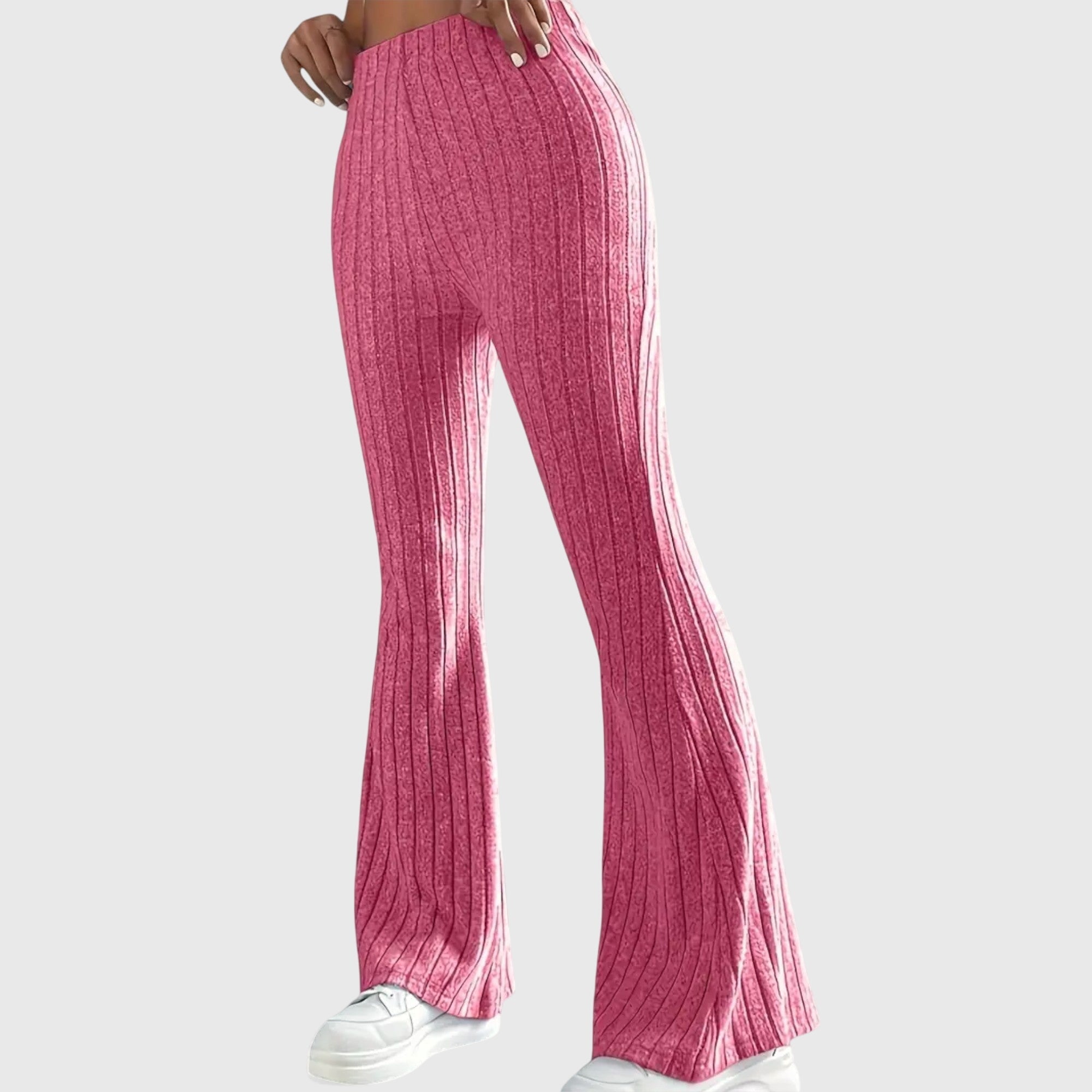 Sloane – Striped Ribbed Flare Pants