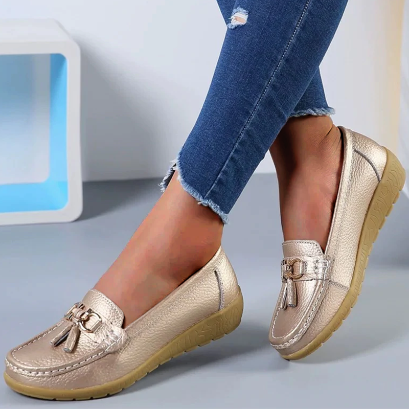 Maeve – Faux Leather Tassel Moc Toe Loafers