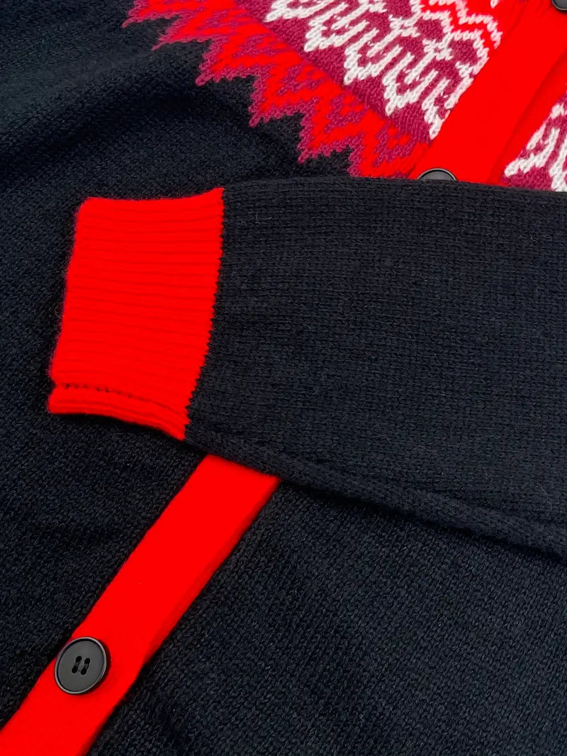 Serenity – Fair Isle Chunky Knit Button Up Cardigan