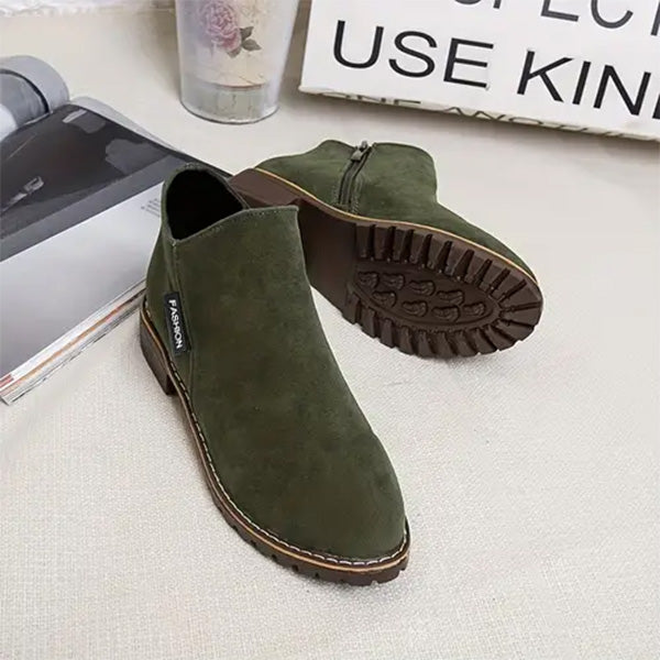 Athena – Suede Side Zip Ankle Boots