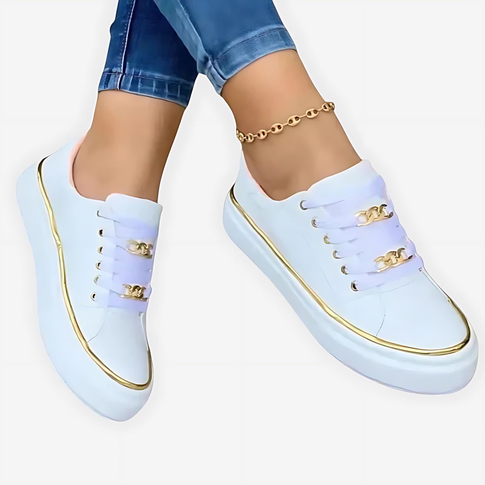 Bianca – Chain Lace Up Platform Sneakers