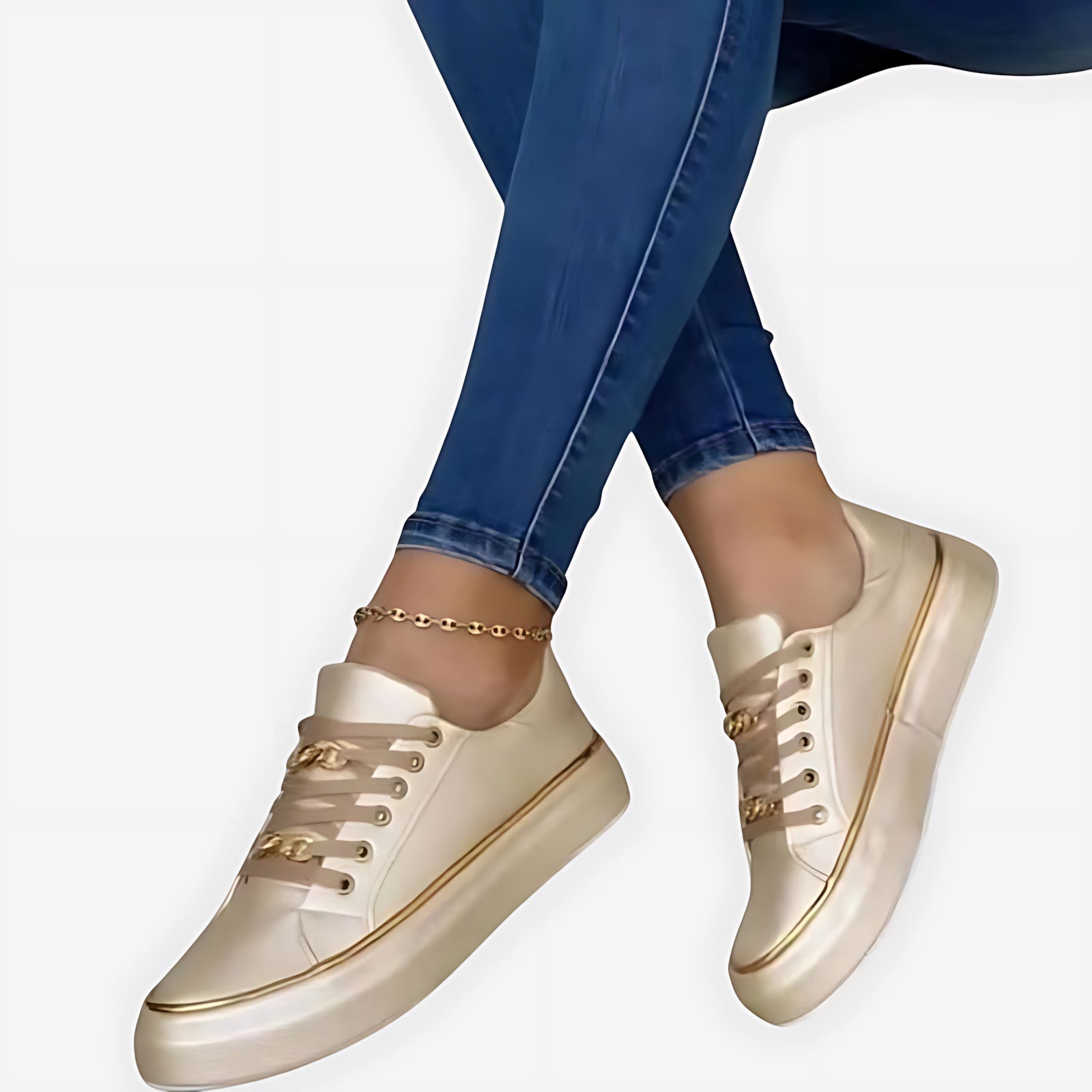 Bianca – Chain Lace Up Platform Sneakers