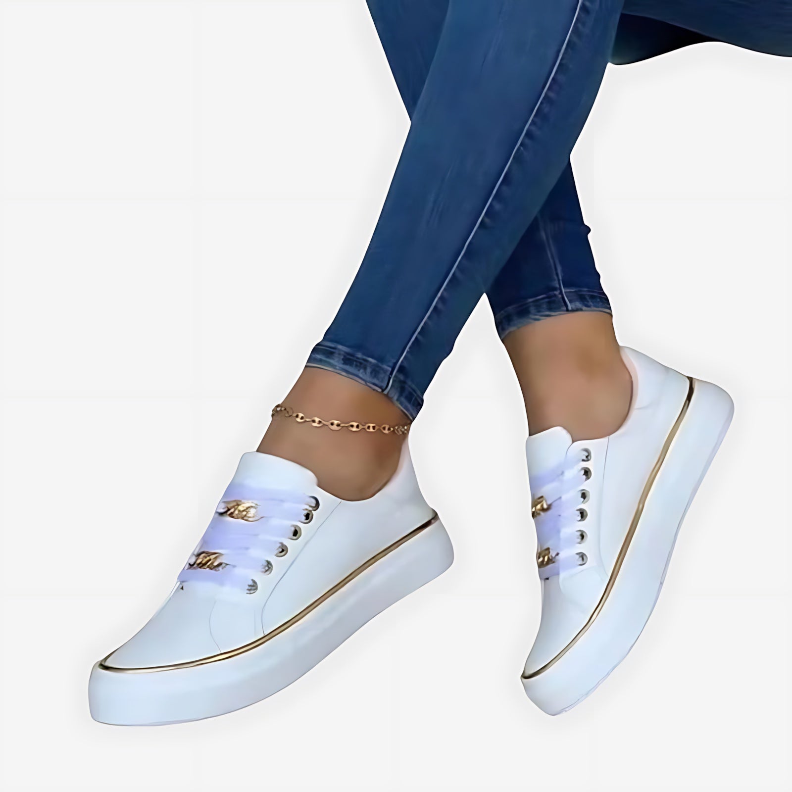 Bianca – Chain Lace Up Platform Sneakers