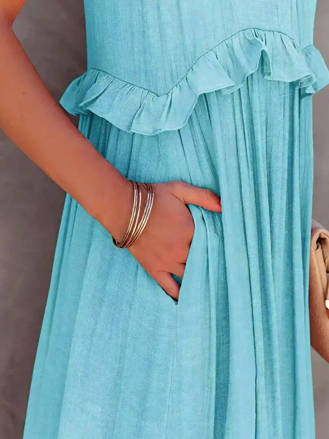 Veronica – High Neck Tiered Ruffle Summer Maxi Dress