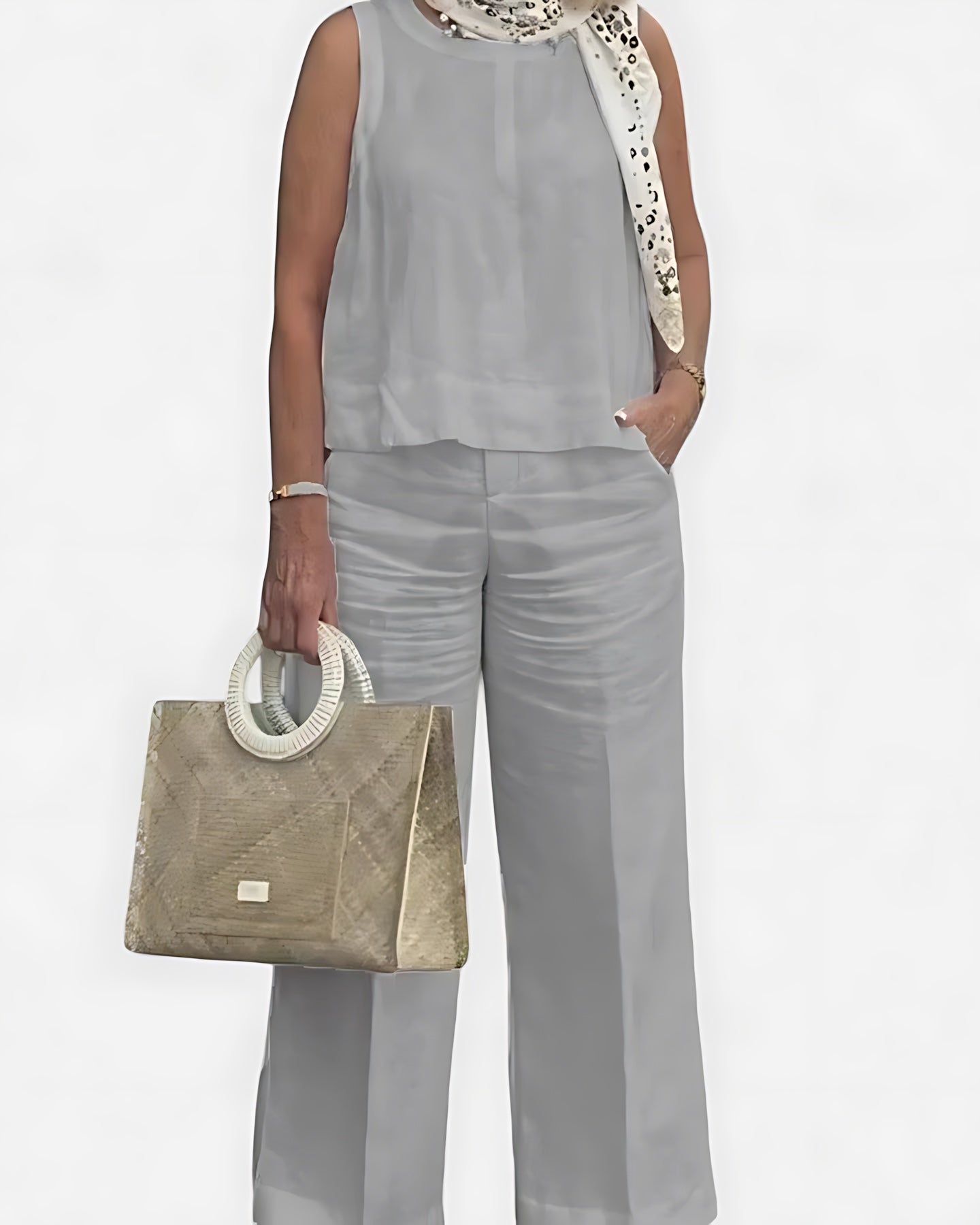 Camila – Round Neck Tank Top and Wide Leg Pants Set