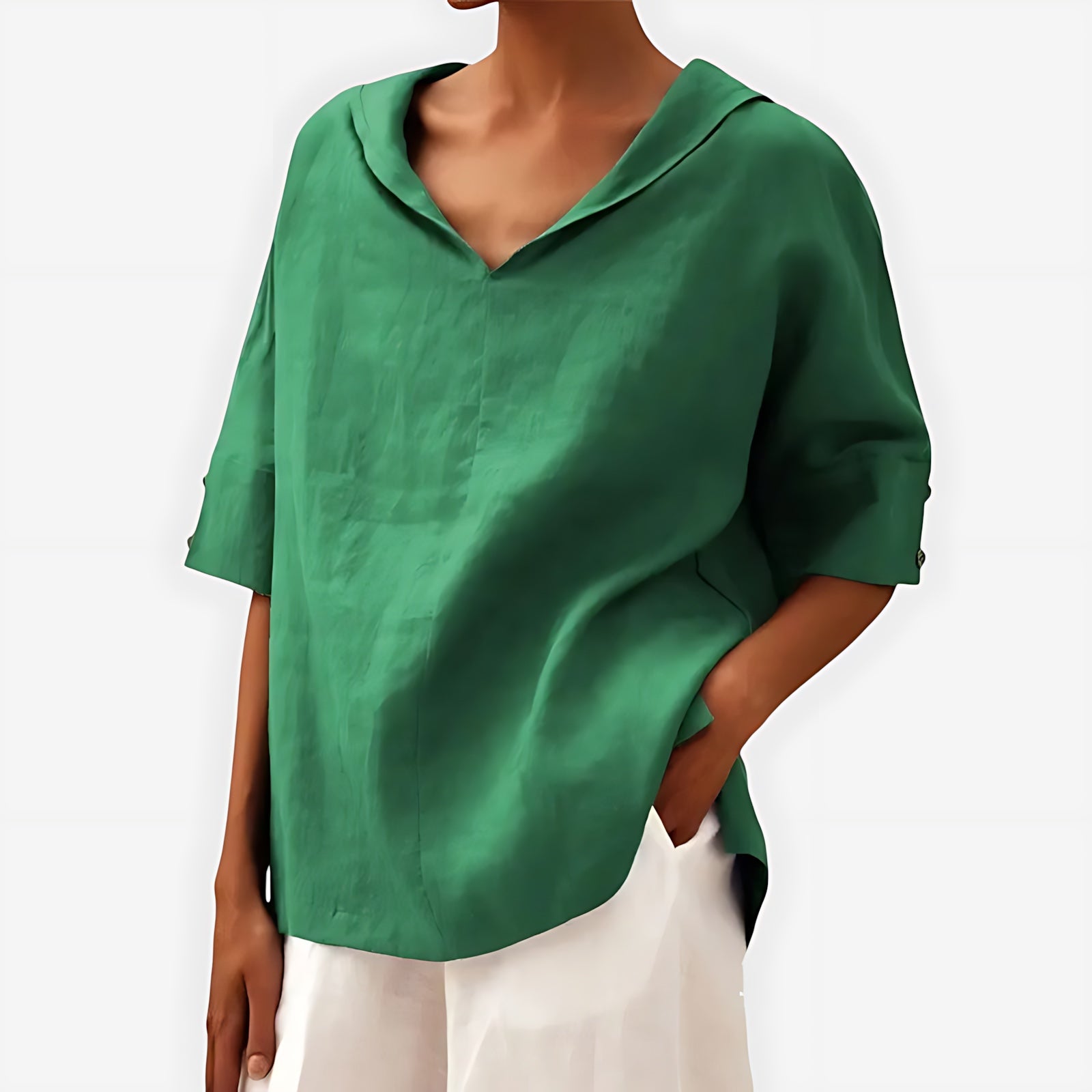 Cara – Notch Neck Short Sleeve Blouse
