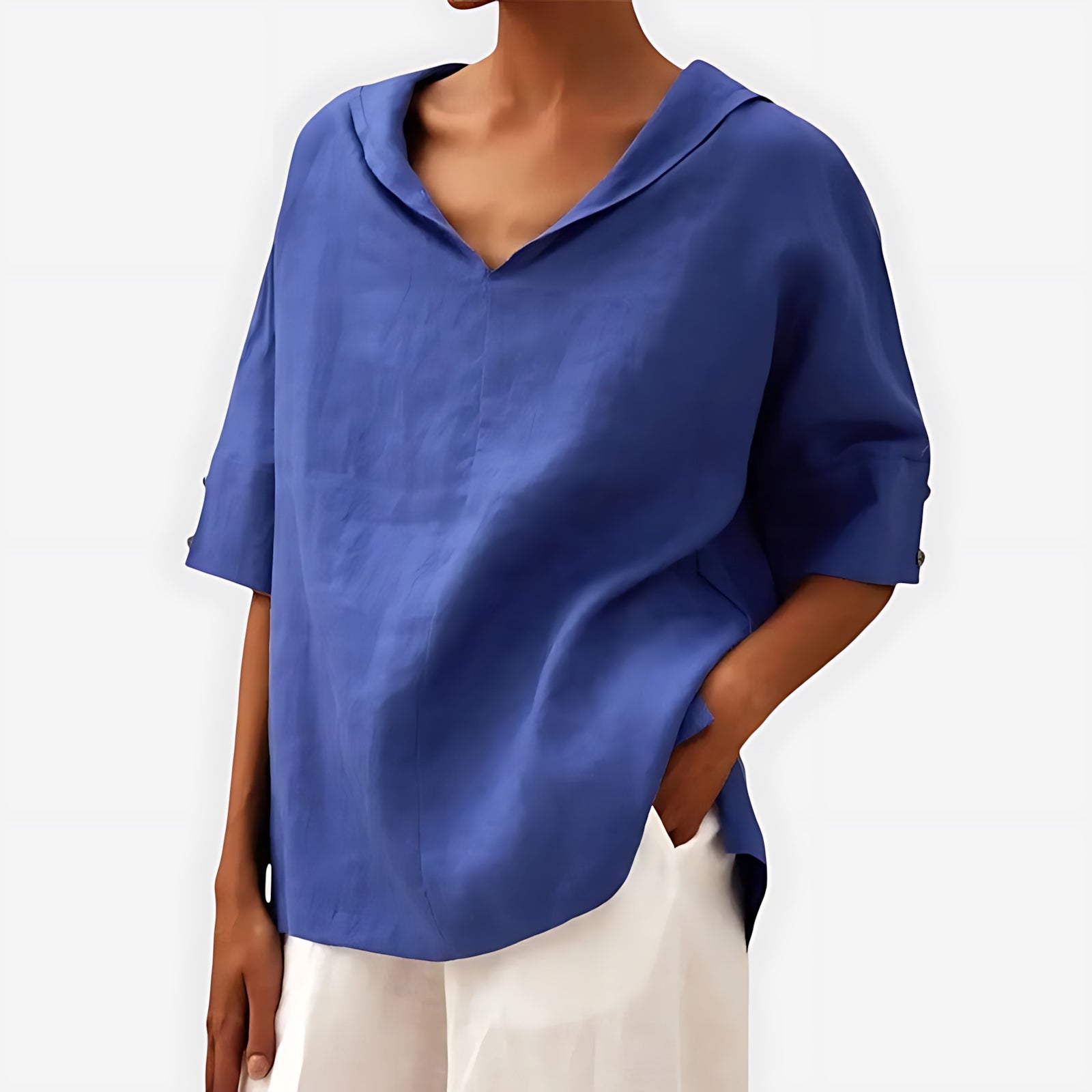 Cara – Notch Neck Short Sleeve Blouse