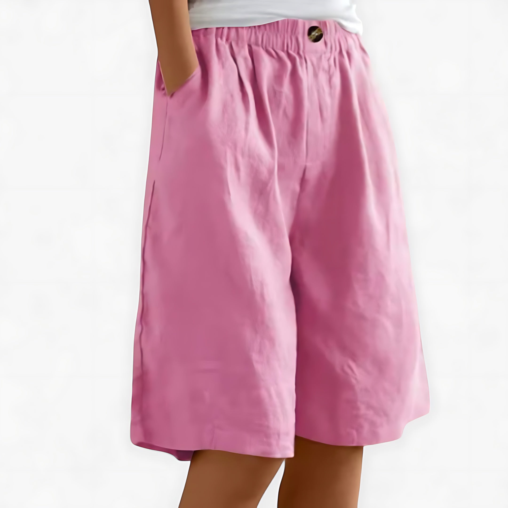 Eliza – High Waist Wide Leg Bermuda Shorts