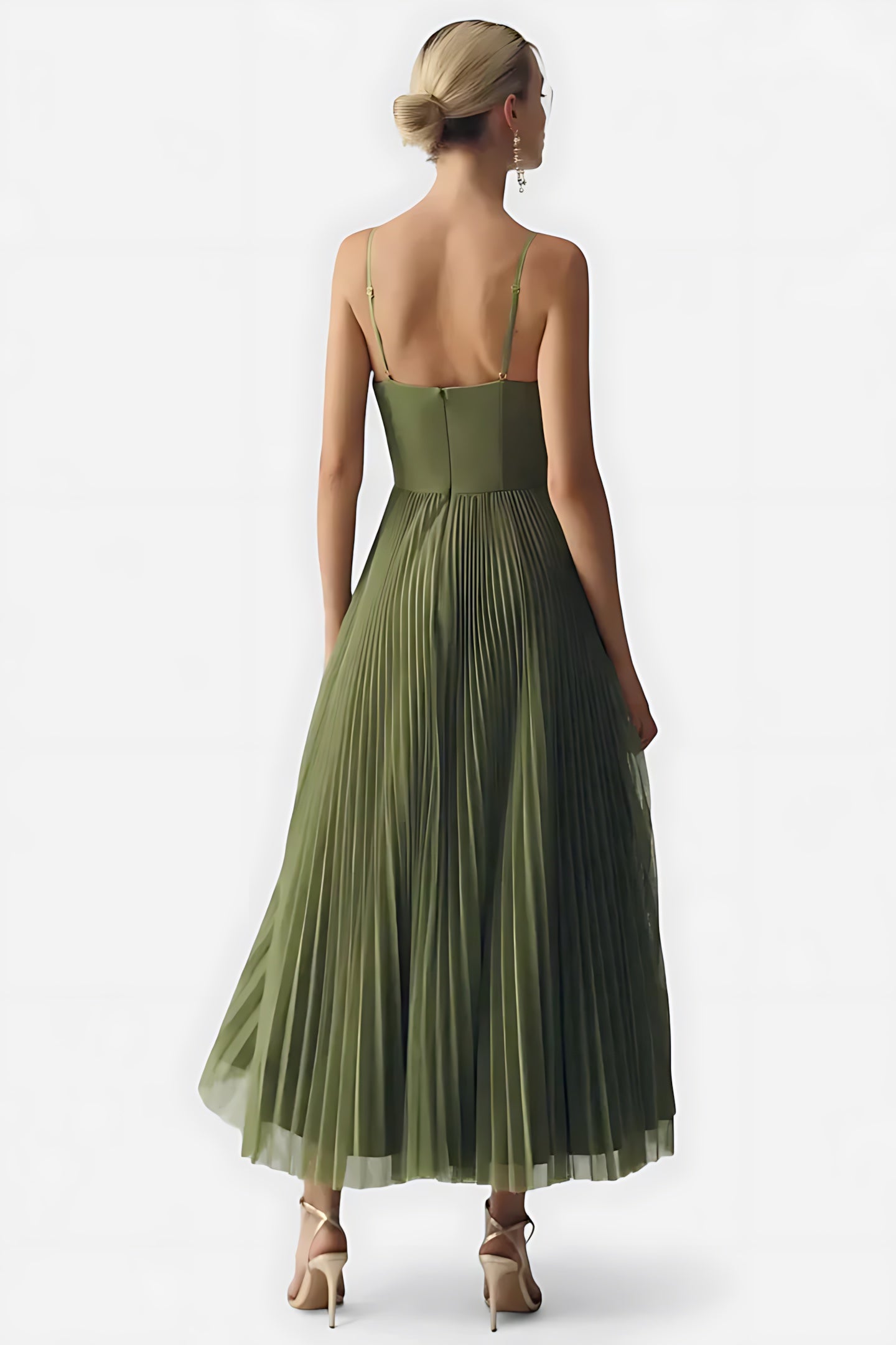 Elizabeth – Tulle Bustier Pleated Cocktail Midi Dress