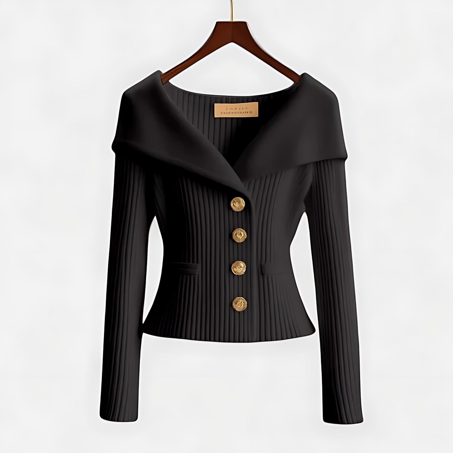 Freya – Lapel Collar Button Up Knit Cardigan