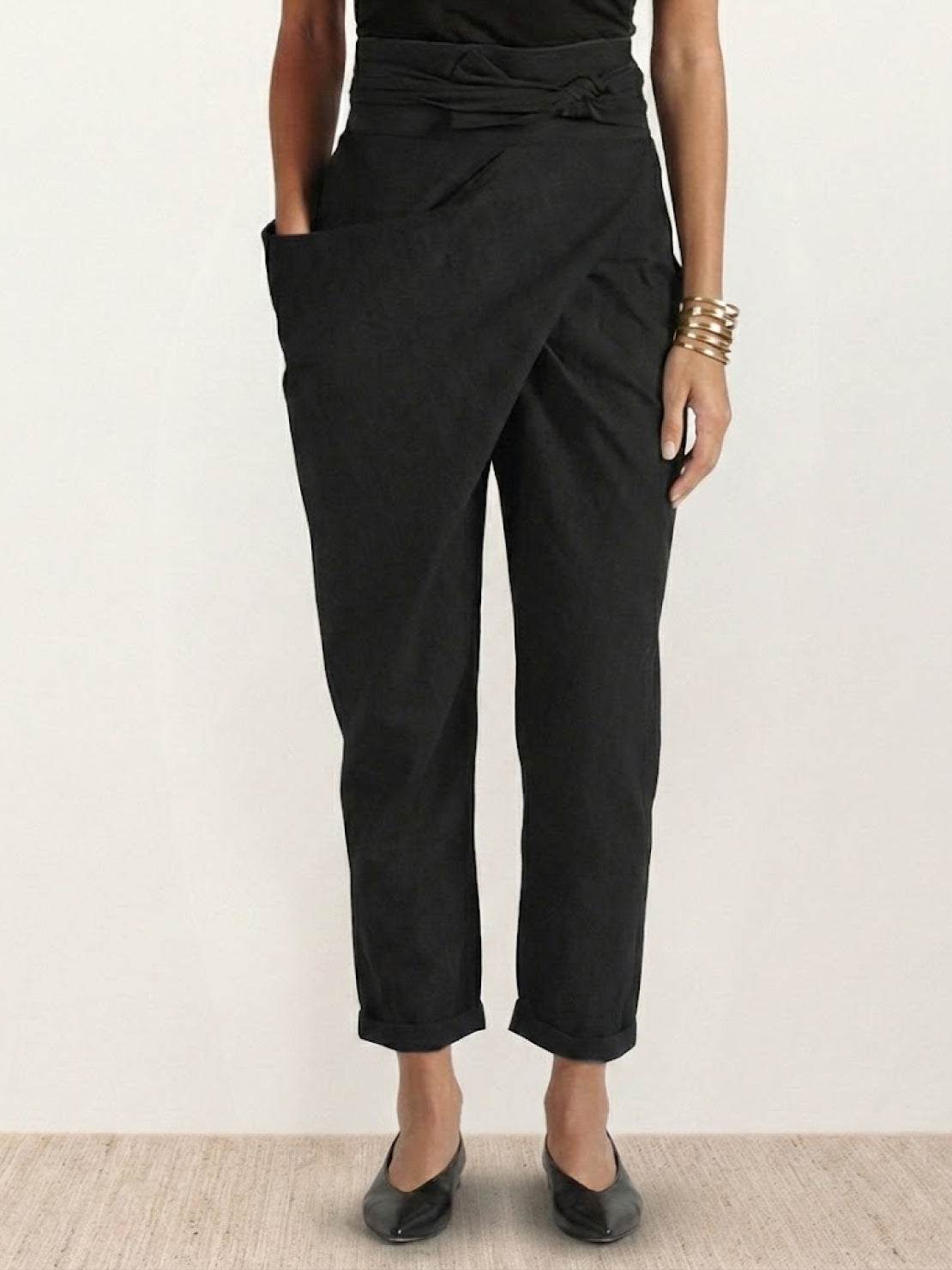 Savannah – Wrap Front Cropped Tapered Pants