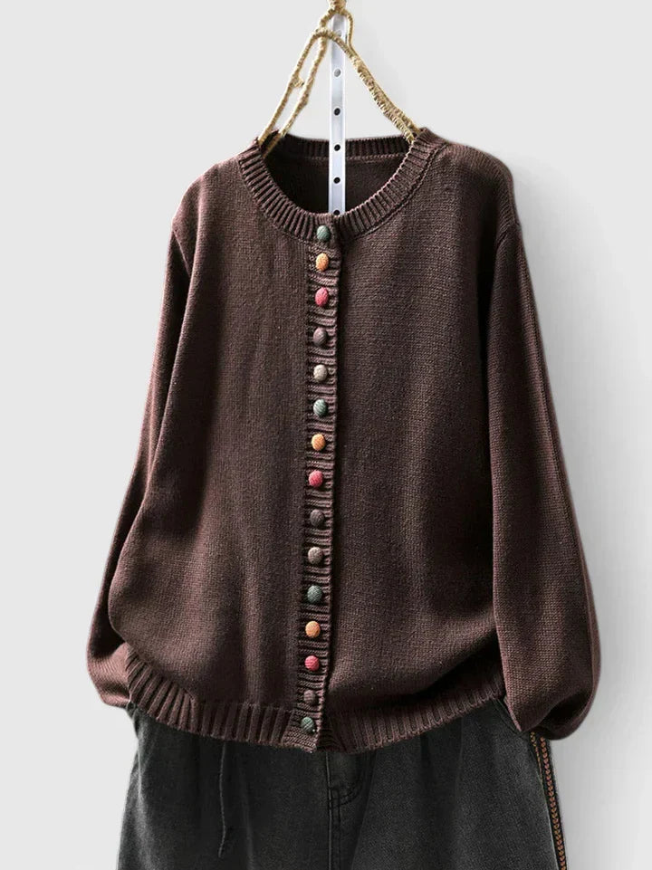 Noelle – Ribbed Knit Button Up Cardigan
