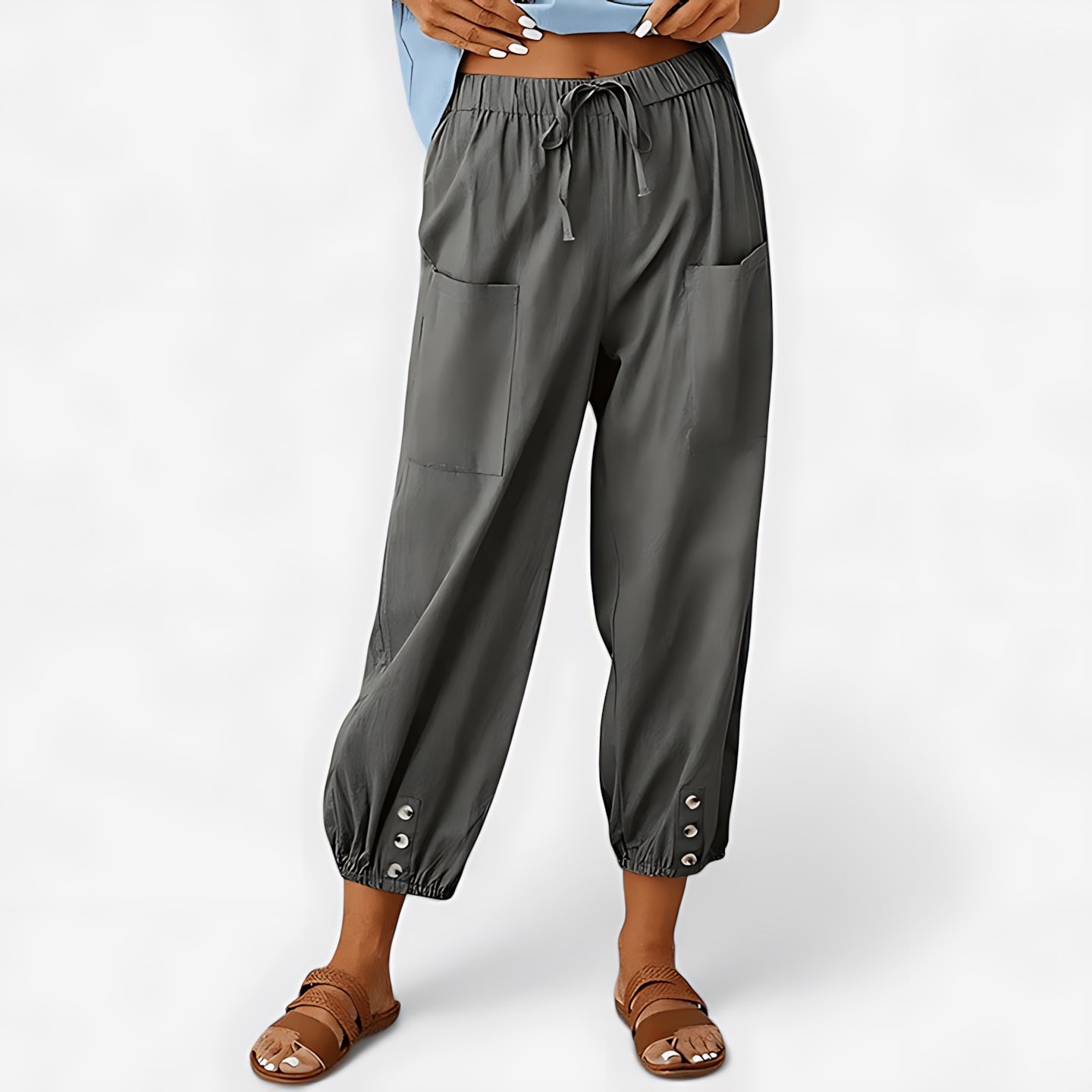 Isabelle – Elastic Waist Cropped Harem Pants