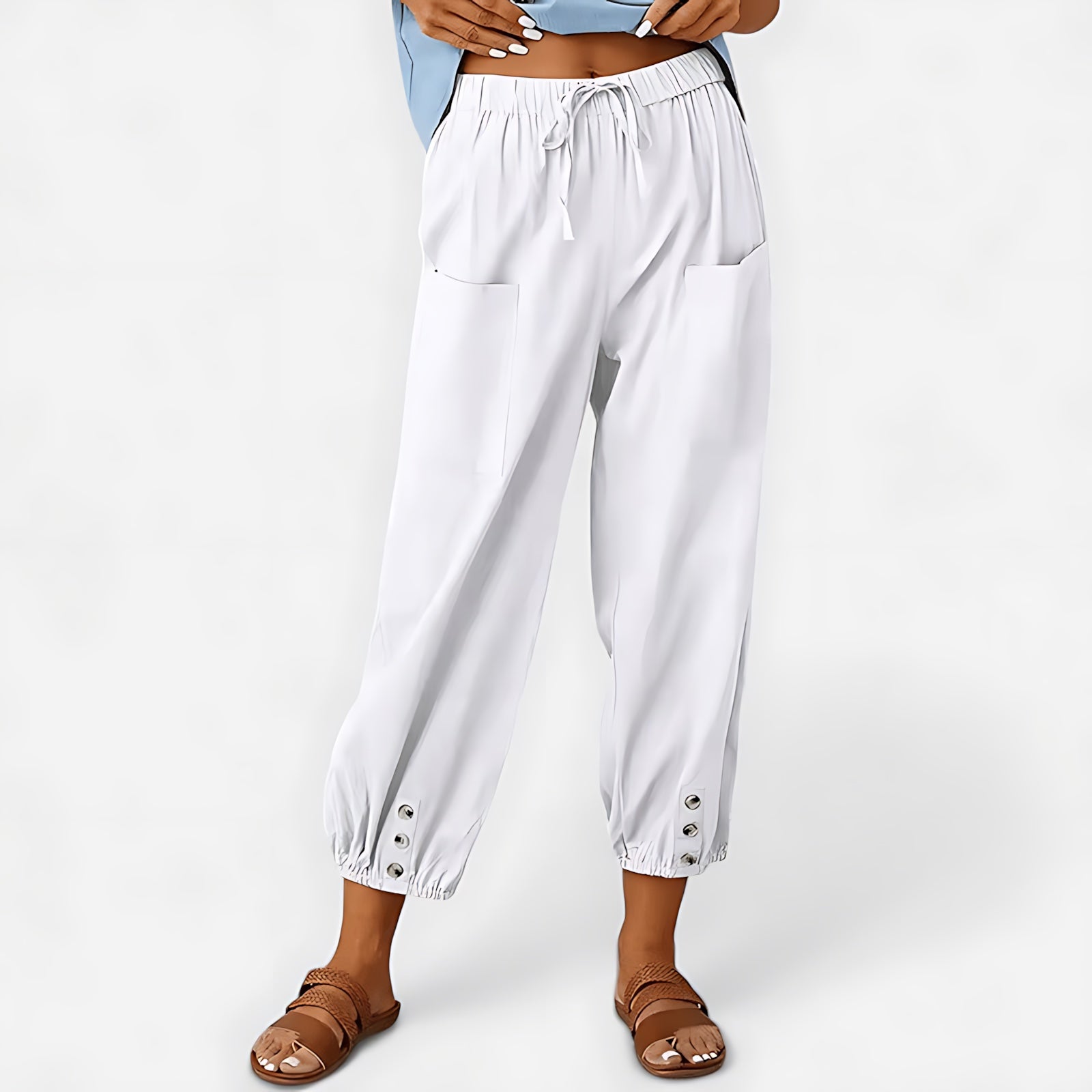 Isabelle – Elastic Waist Cropped Harem Pants