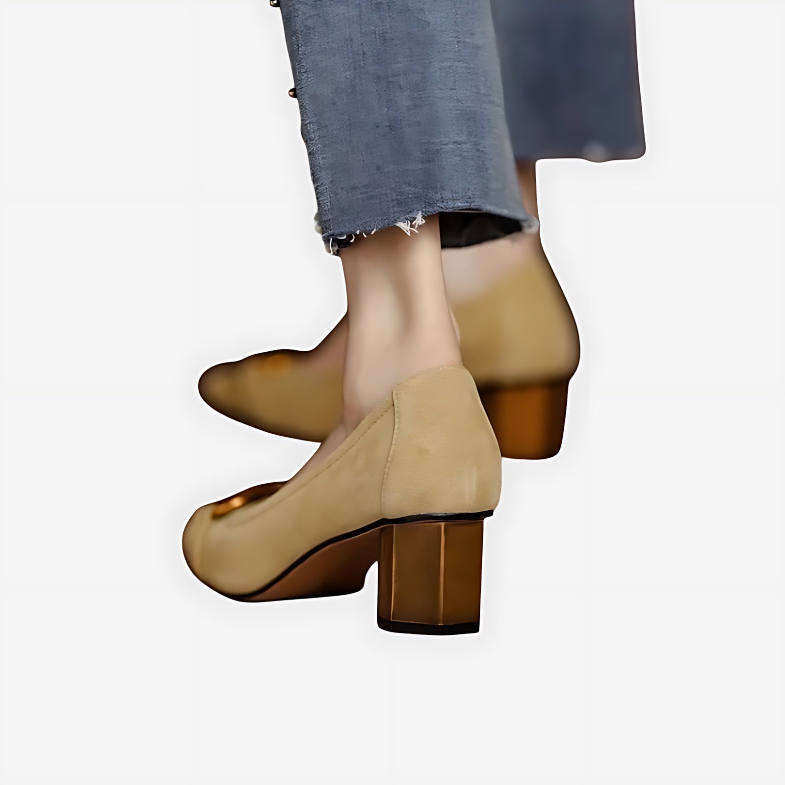 Madelyn – Suede Horsebit Block Heel Pumps