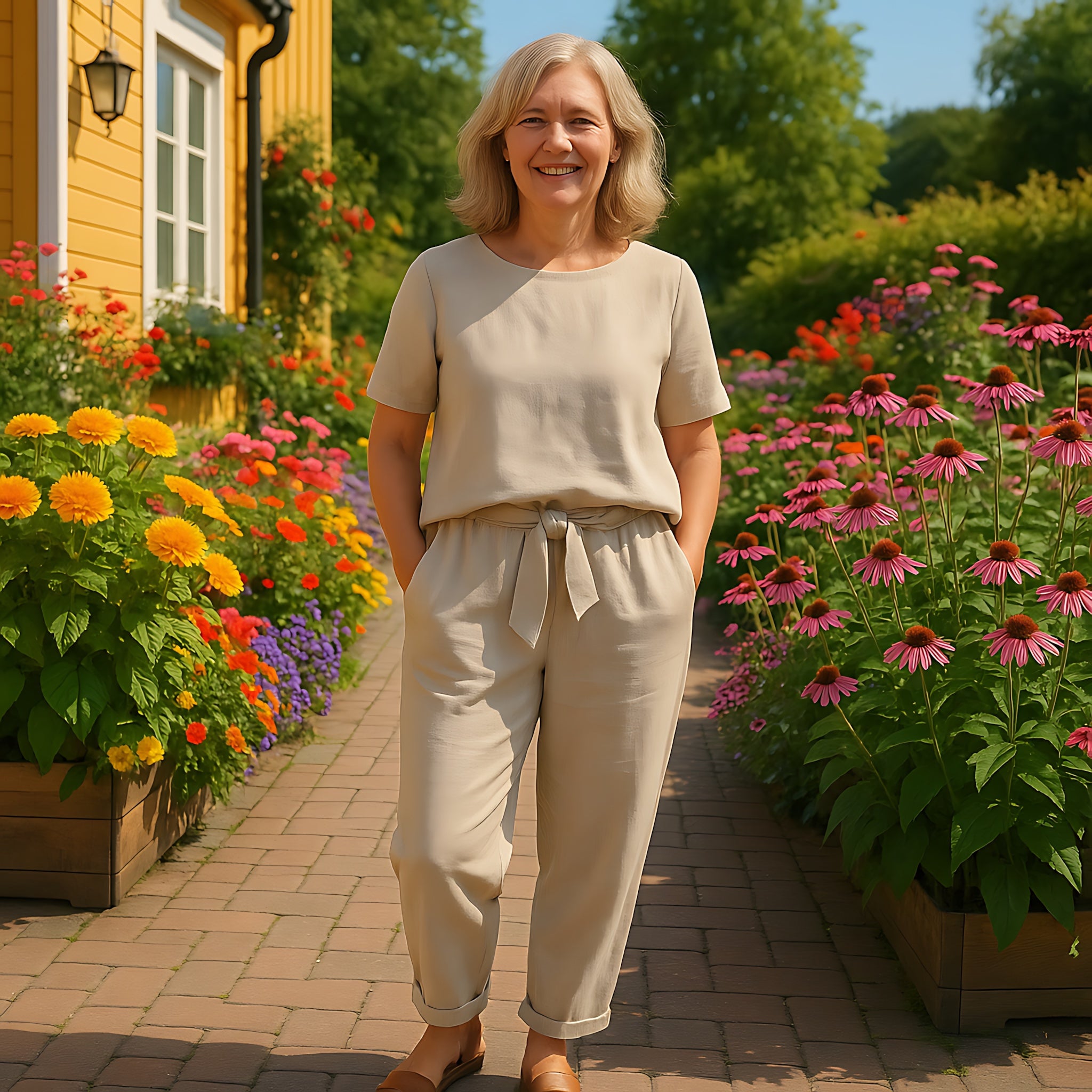 Millie – Short Sleeve Top and Tapered Cropped Pants Set