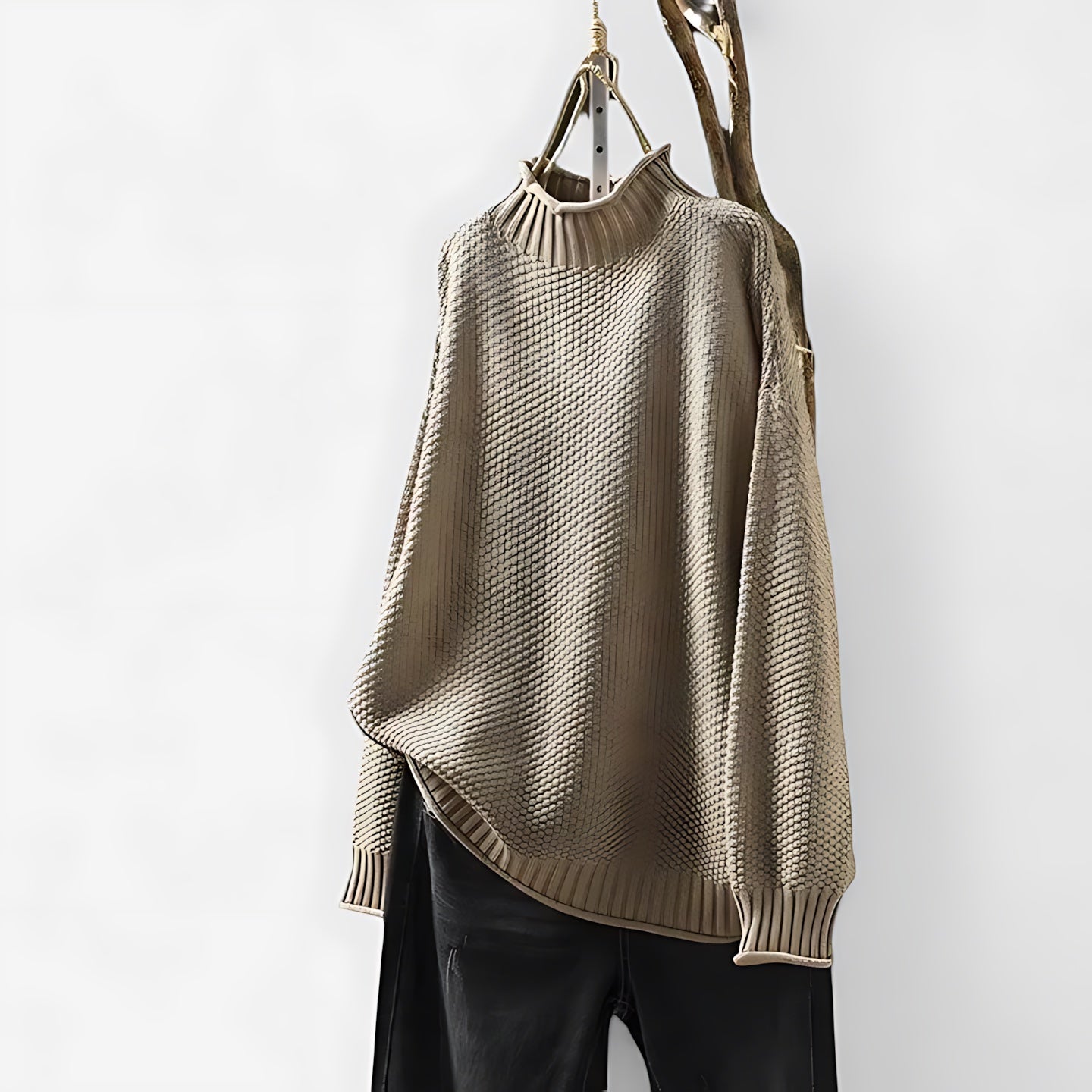 Natalie – Mock Neck Relaxed Knit Sweater
