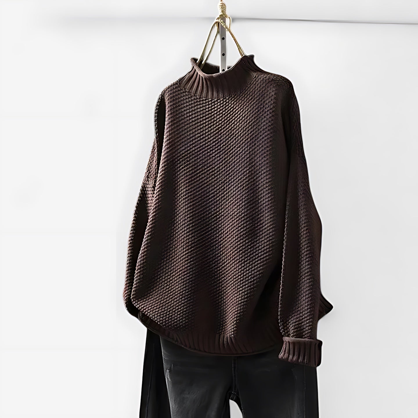 Natalie – Mock Neck Relaxed Knit Sweater