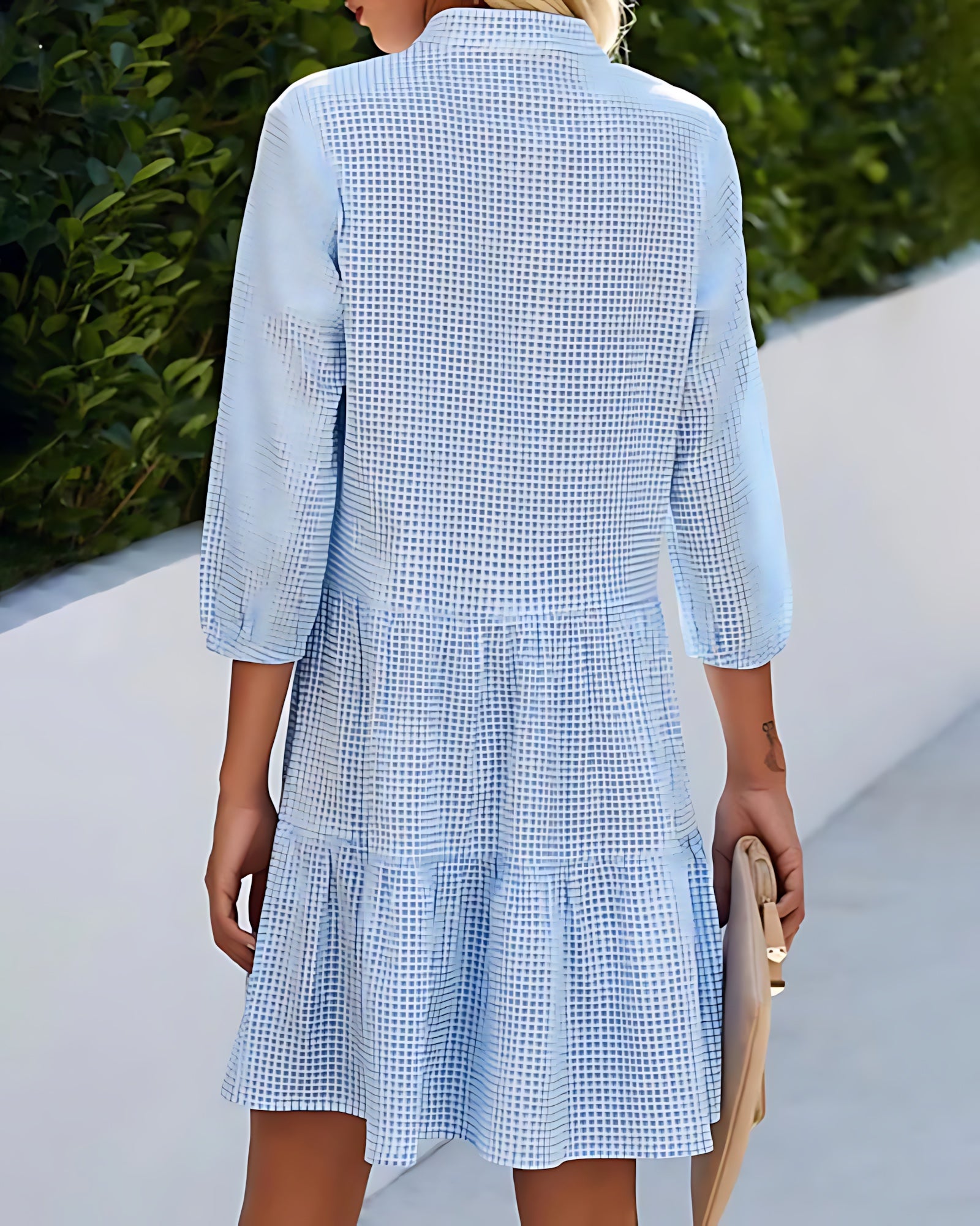 Renata – Tiered Puff Sleeve Shirt Dress