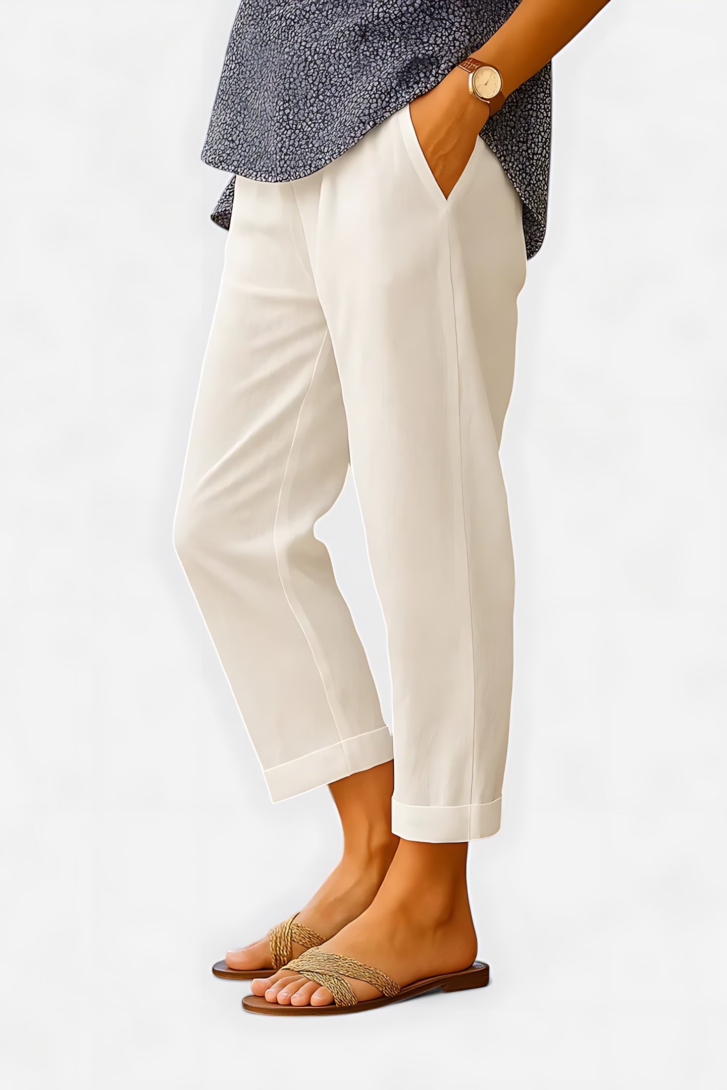 Sabrina – High Waist Cropped Straight Leg Pants