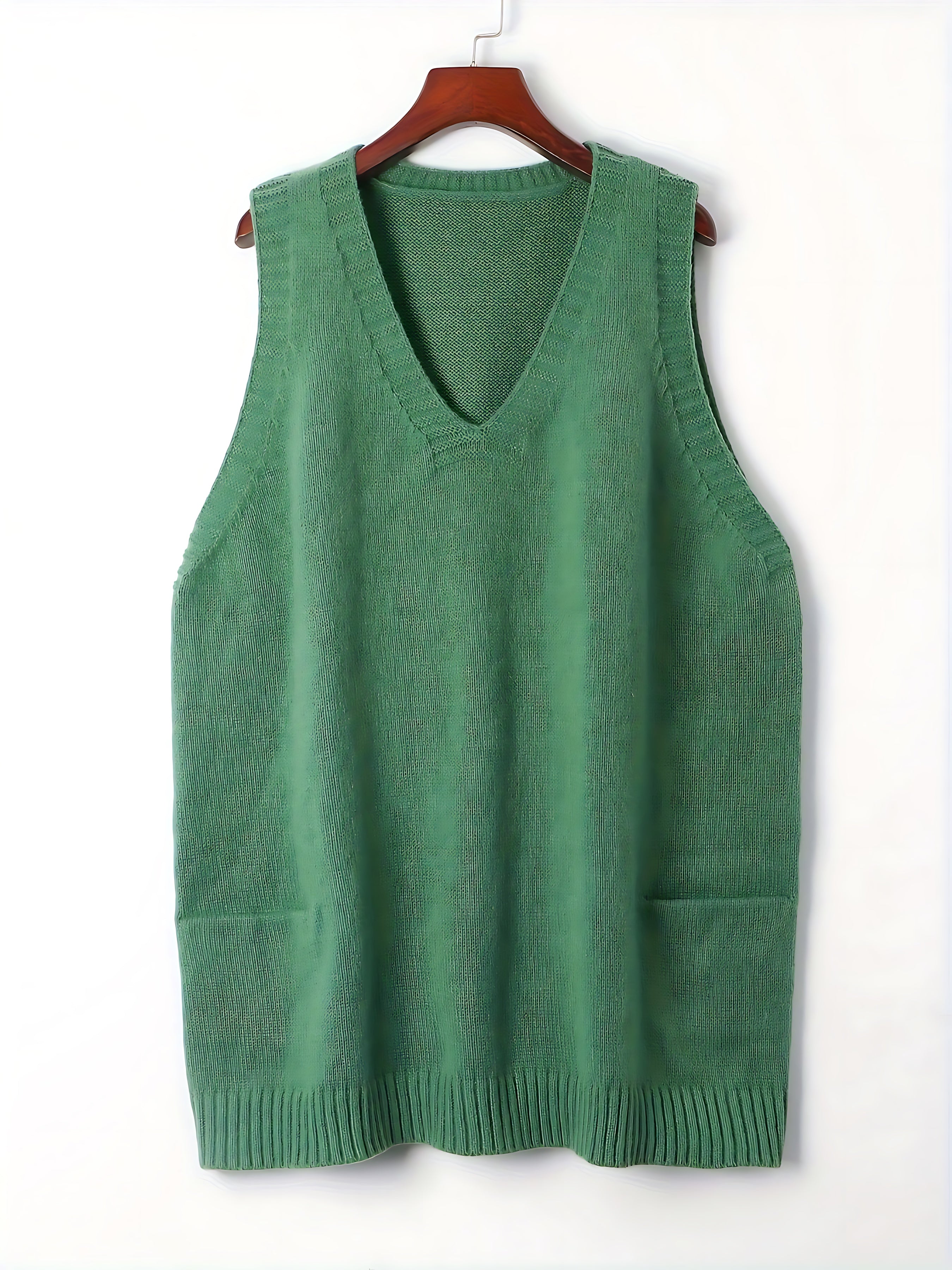 Savannah – Oversized V Neck Knit Vest