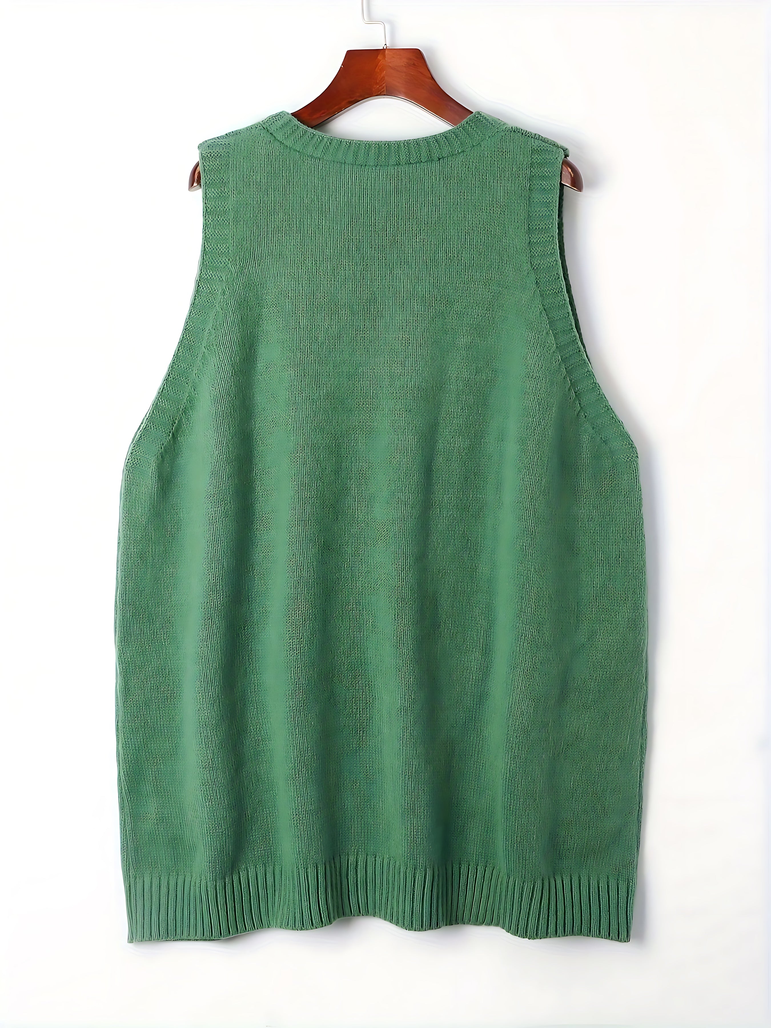 Savannah – Oversized V Neck Knit Vest