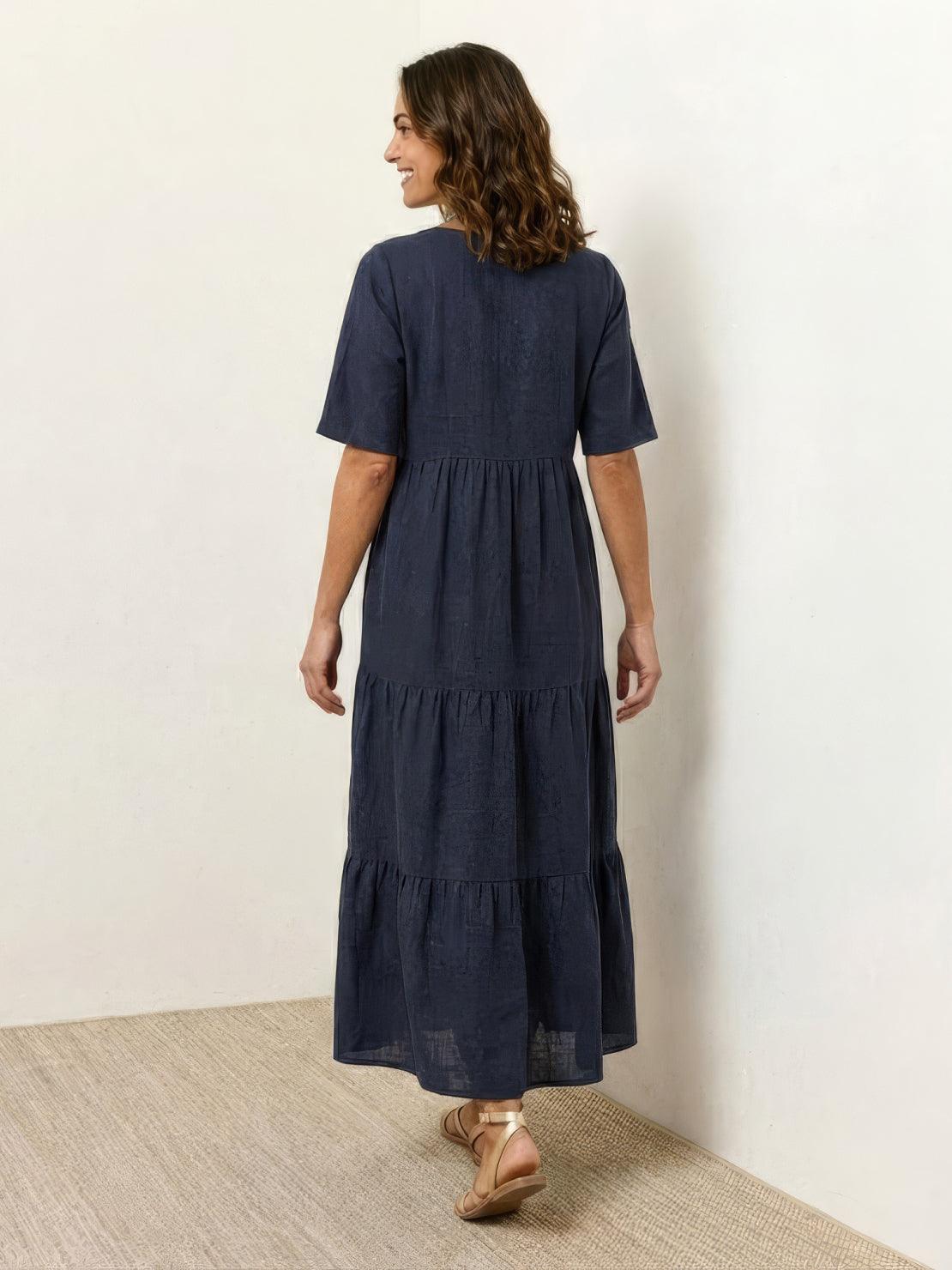 Jasmine – V Neck Tiered Swing Summer Maxi Dress