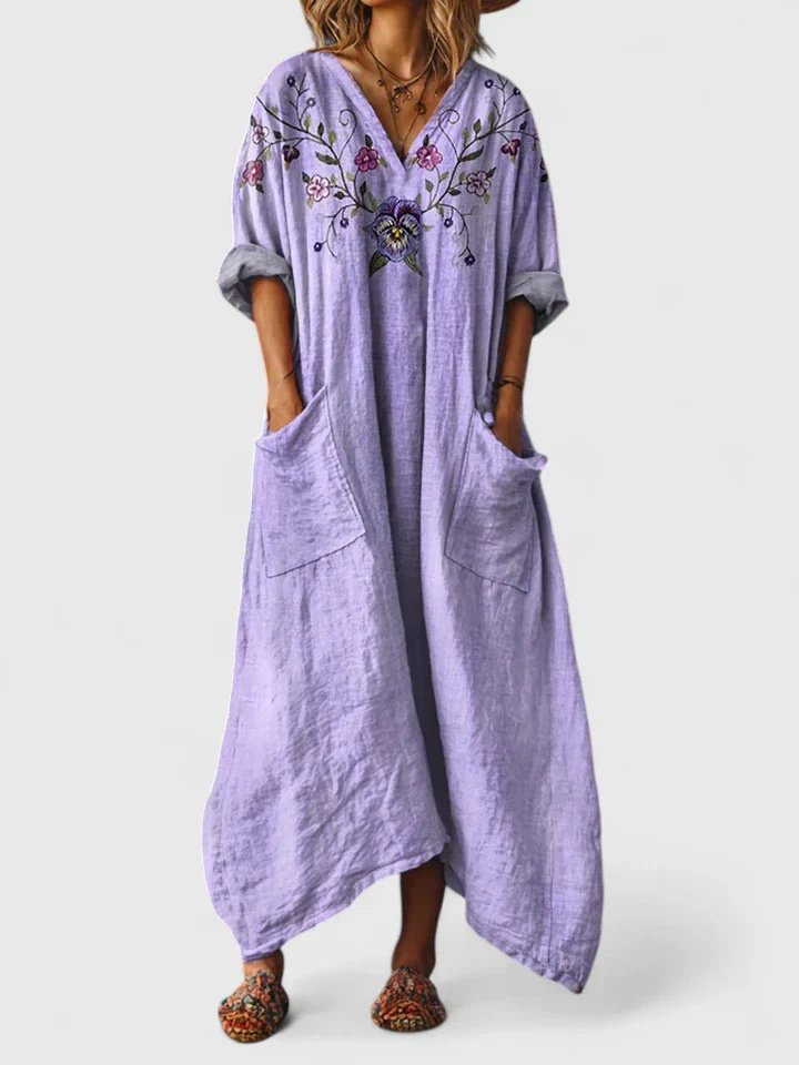 Marina – Boho Paisley Print Kaftan Maxi Dress