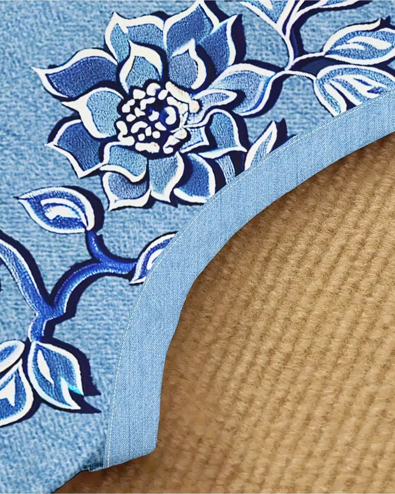 Ximena – Embroidered Denim A Line Mini Dress