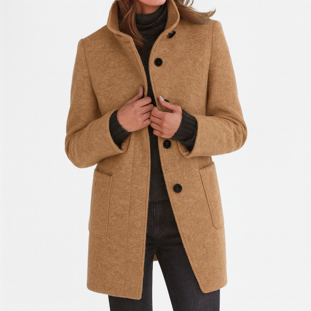 Claire – Single Breasted Mid Length Coat