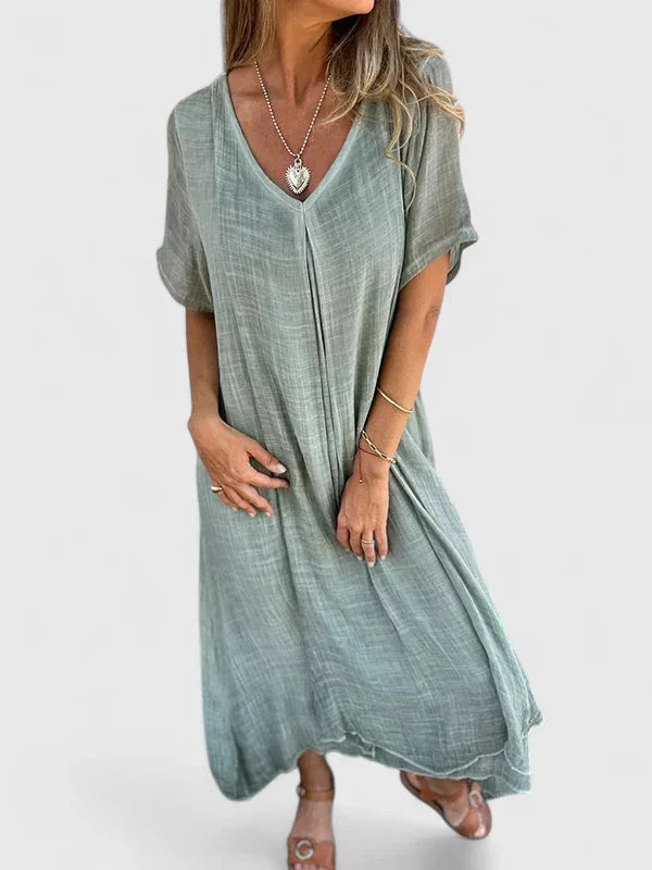 Abigail – V Neck Flowy Summer Maxi Dress