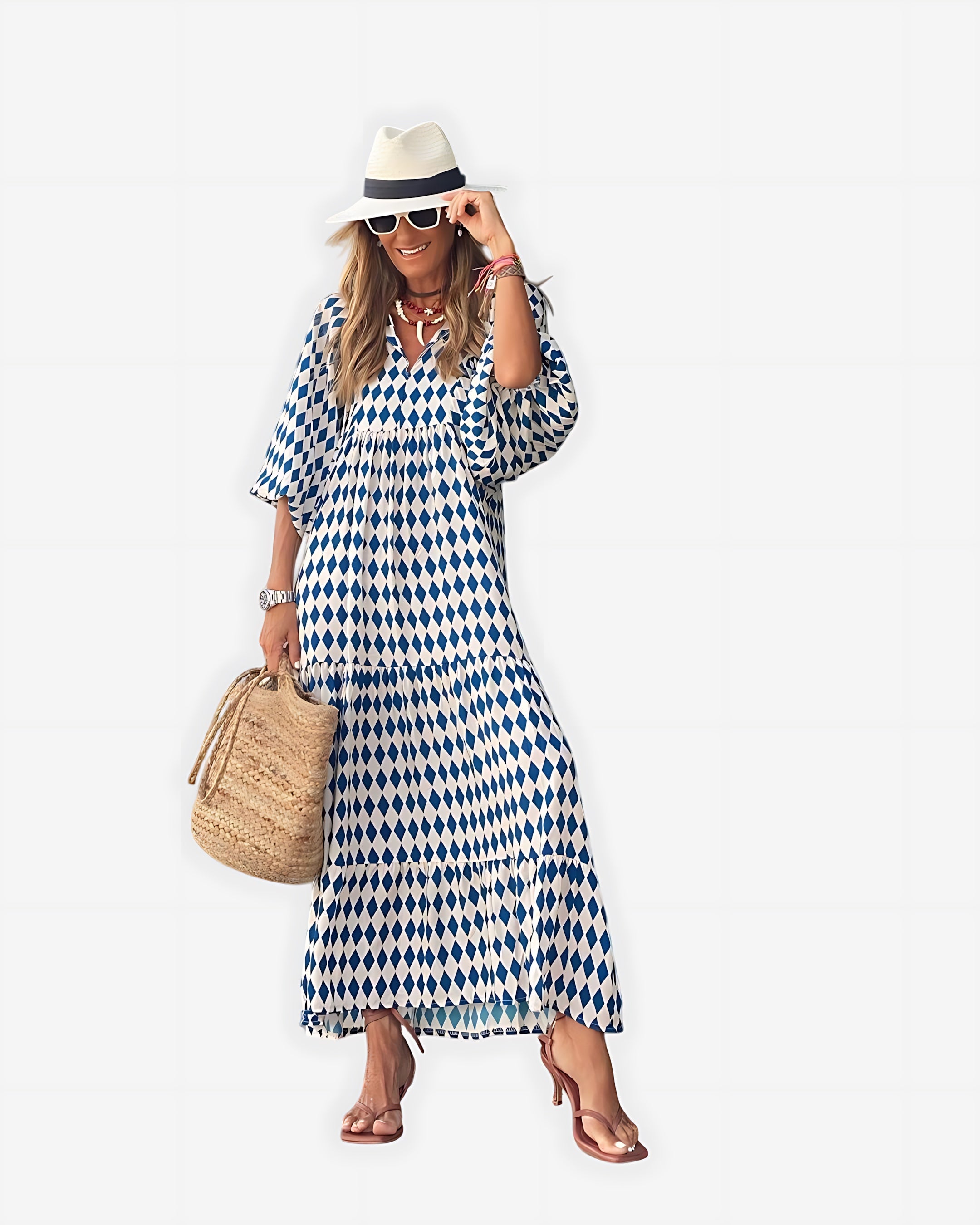 Abigail – Floral Print Oversized Boho Maxi Dress