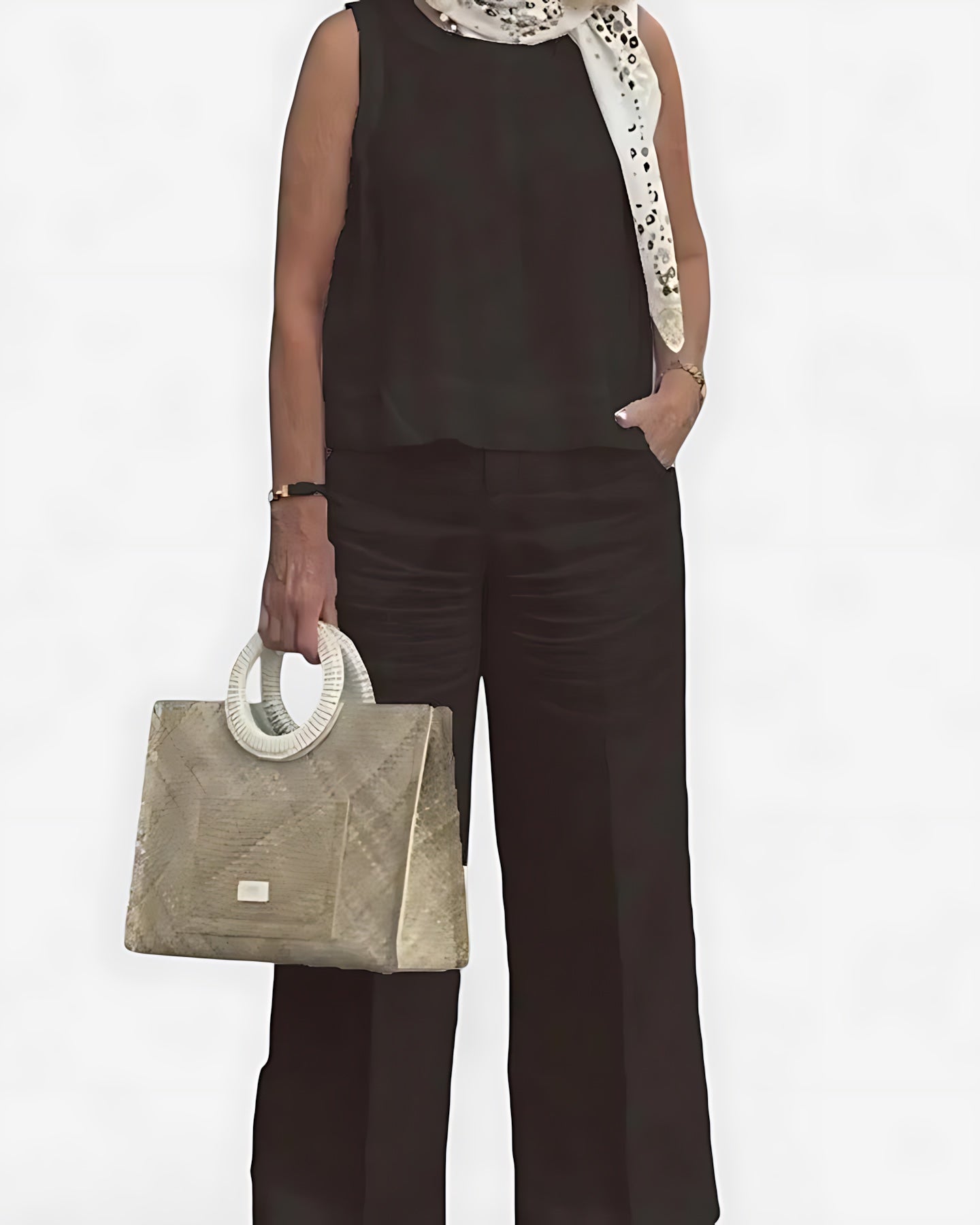 Camila – Round Neck Tank Top and Wide Leg Pants Set