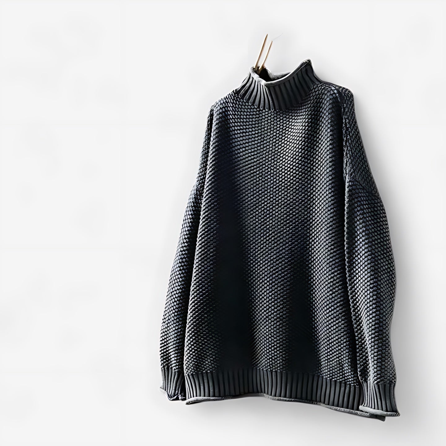 Ellie – Mock Neck Draped Knit Sweater