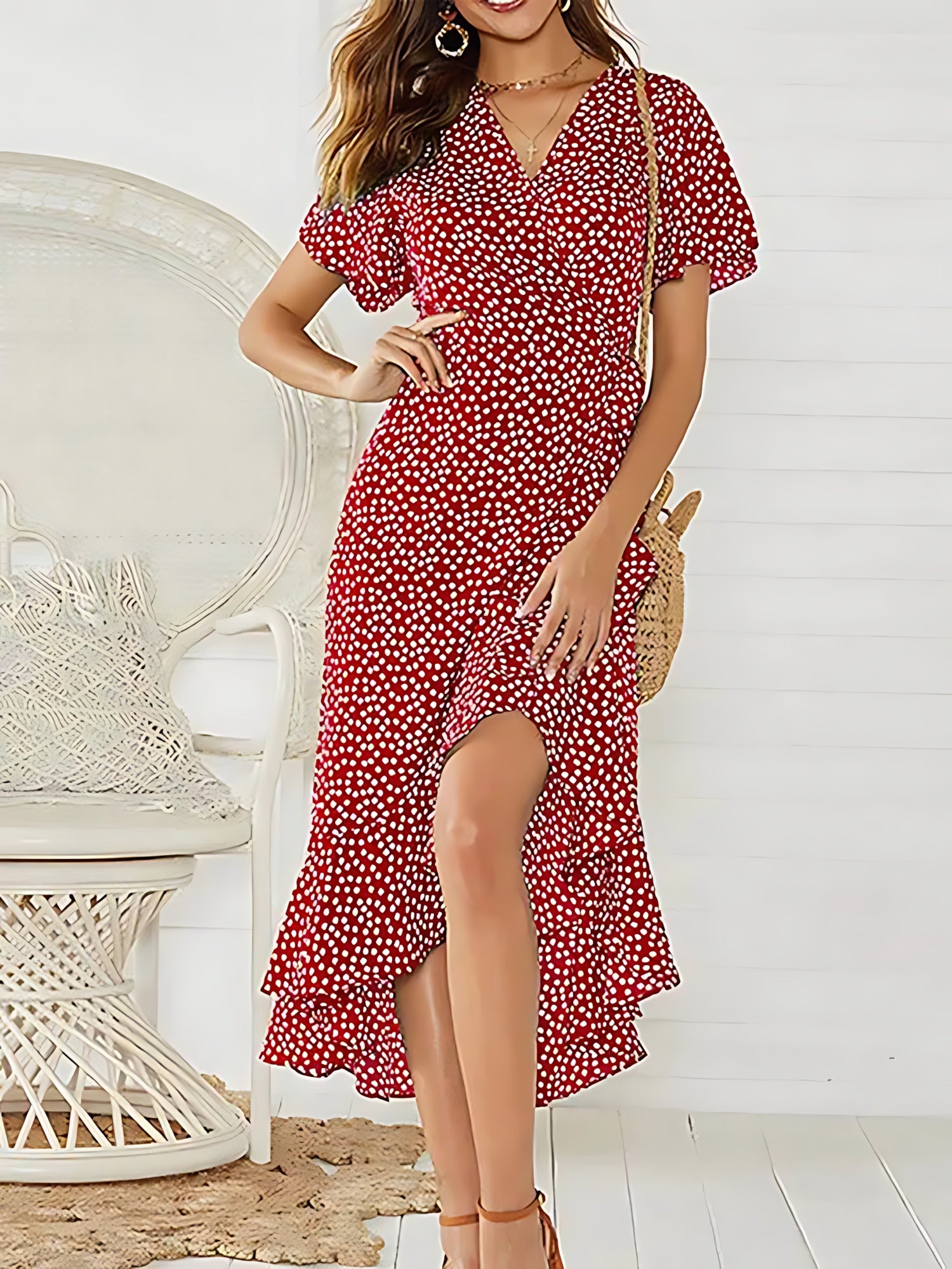 Genesis – Ruffle Wrap Summer Midi Dress