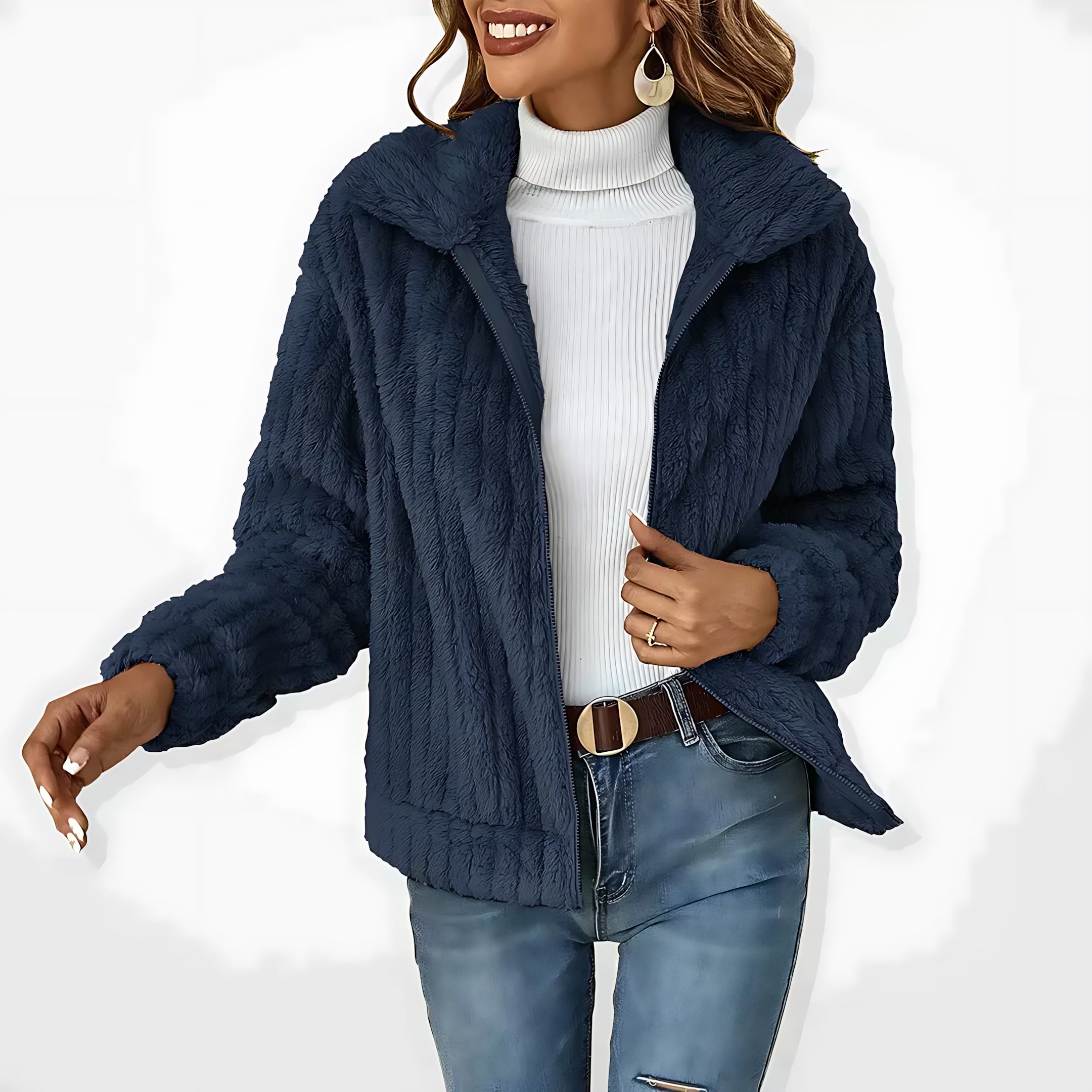 Jade – Fleece Zip Up Collared Jacket