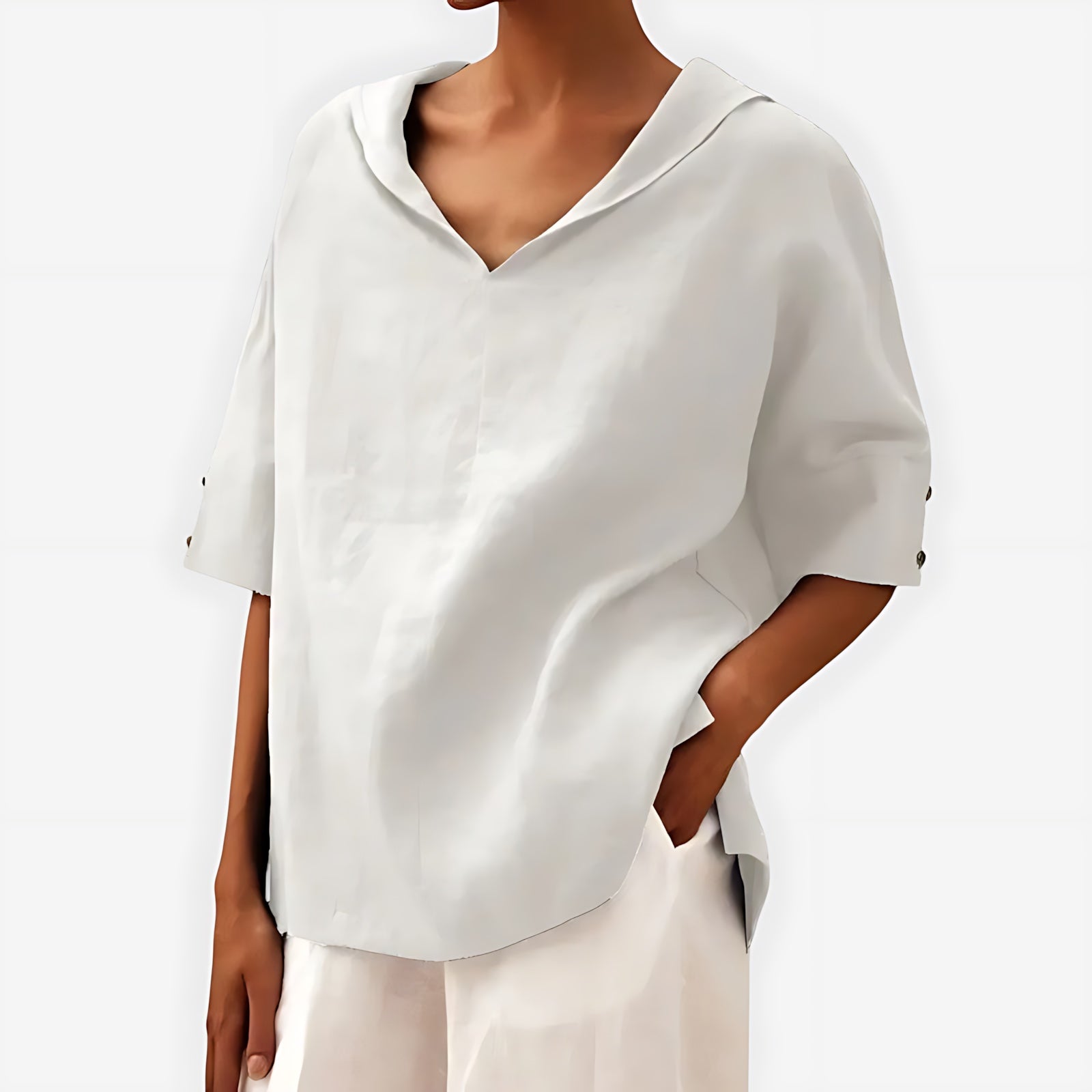Jolene – V Neck Short Sleeve Blouse