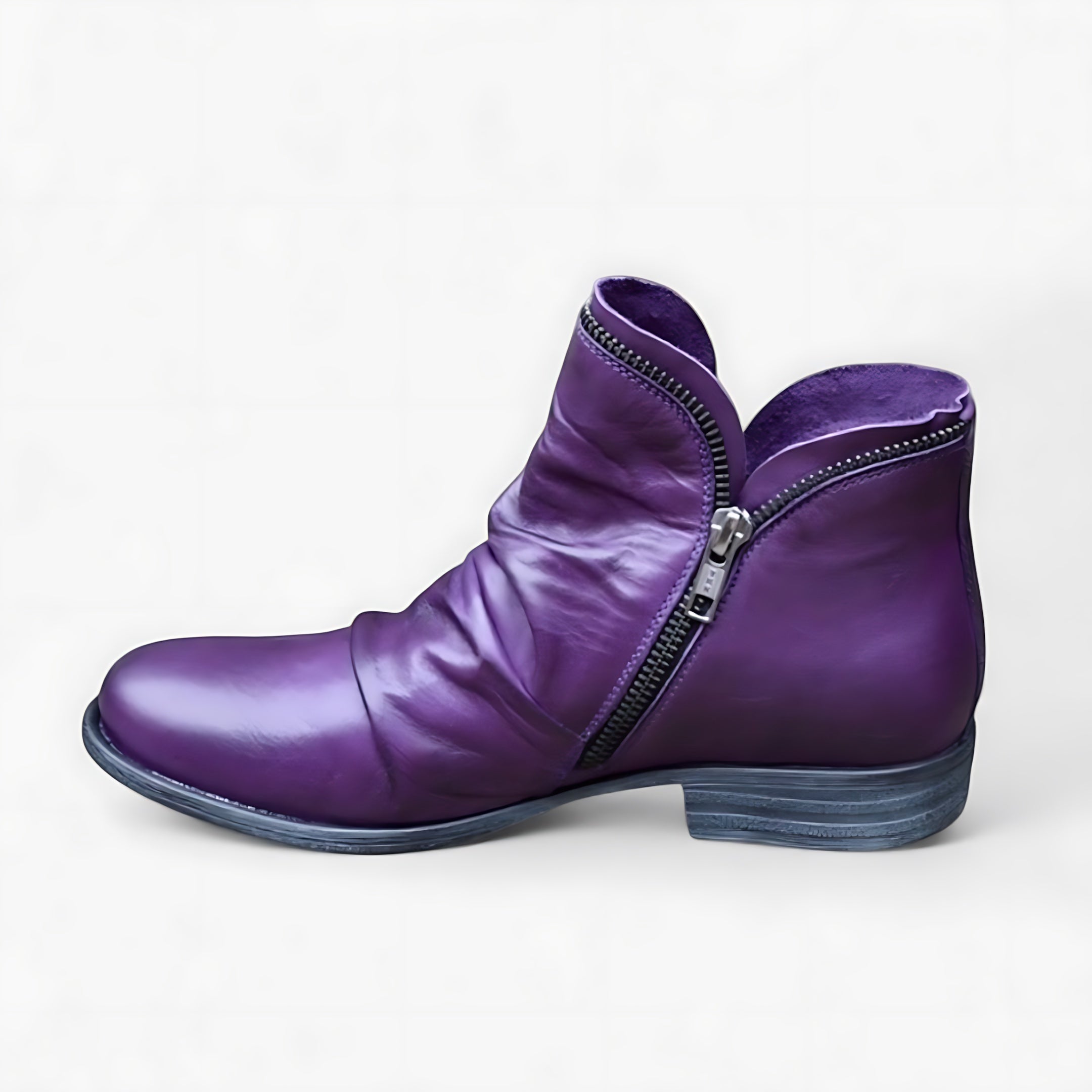 Lillian – Metallic Ruched Ankle Boots