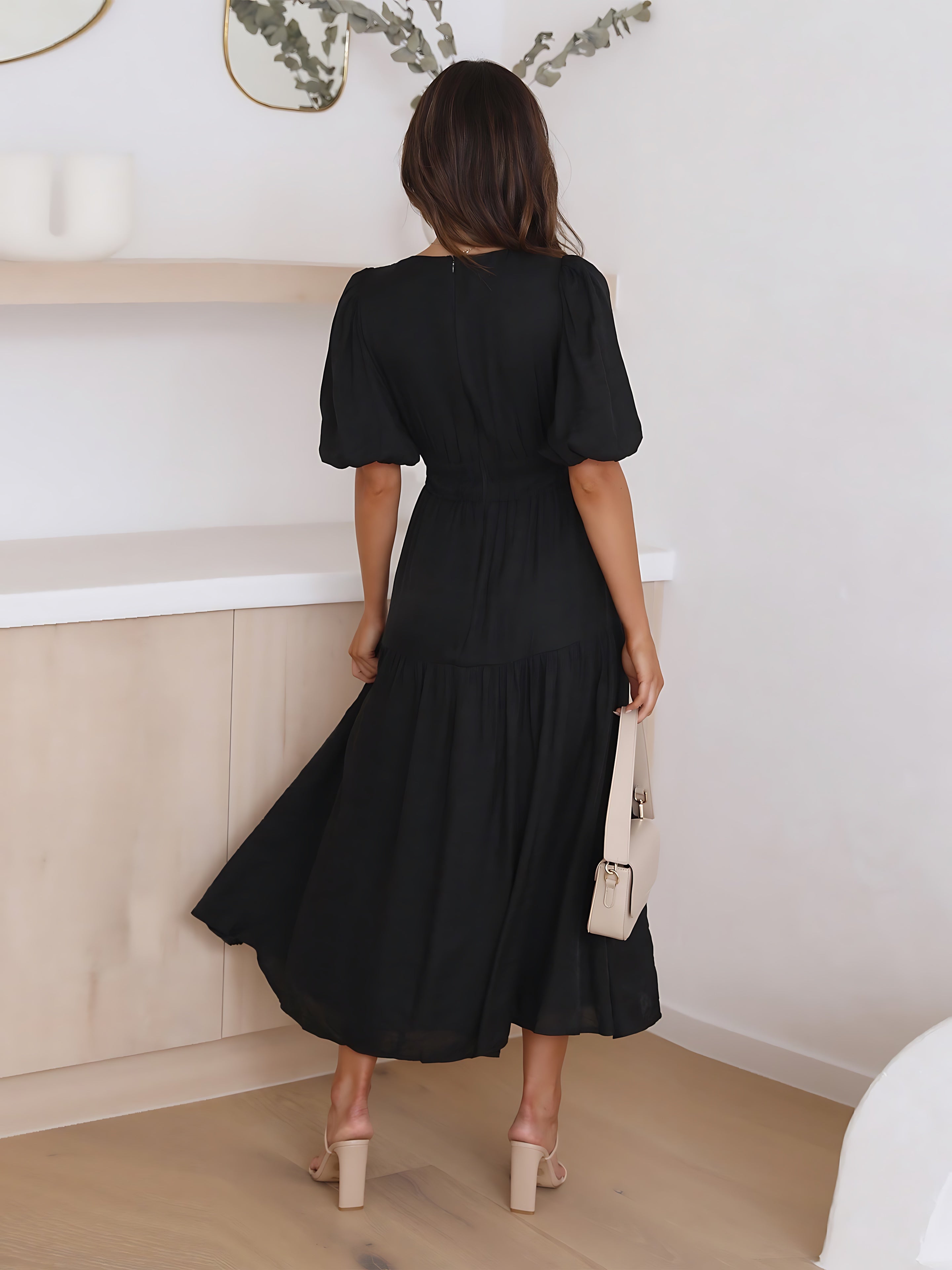 Margot – V Neck Flutter Sleeve Summer Maxi Dress