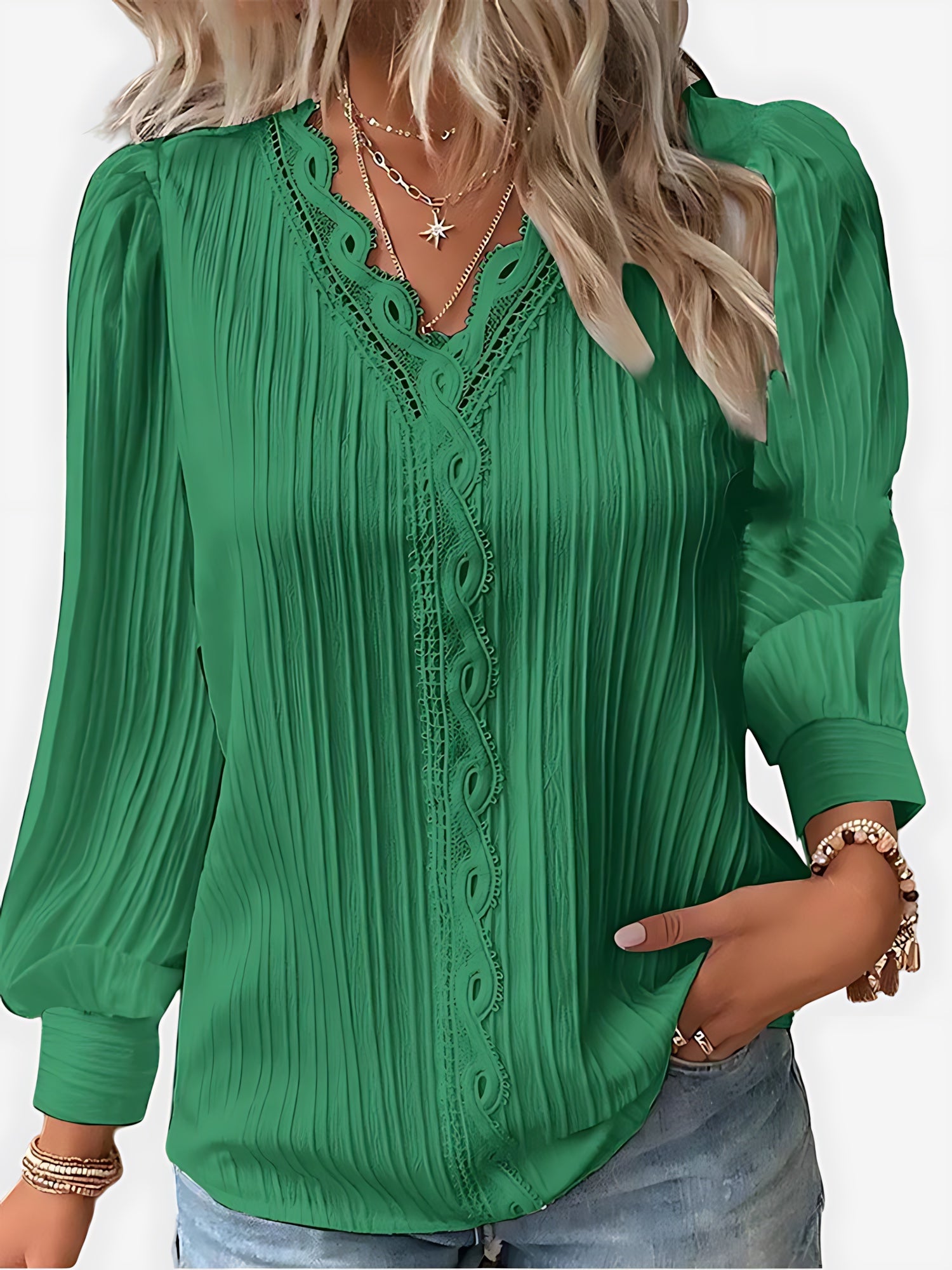 Matilda – Ruffle V Neck Puff Sleeve Blouse