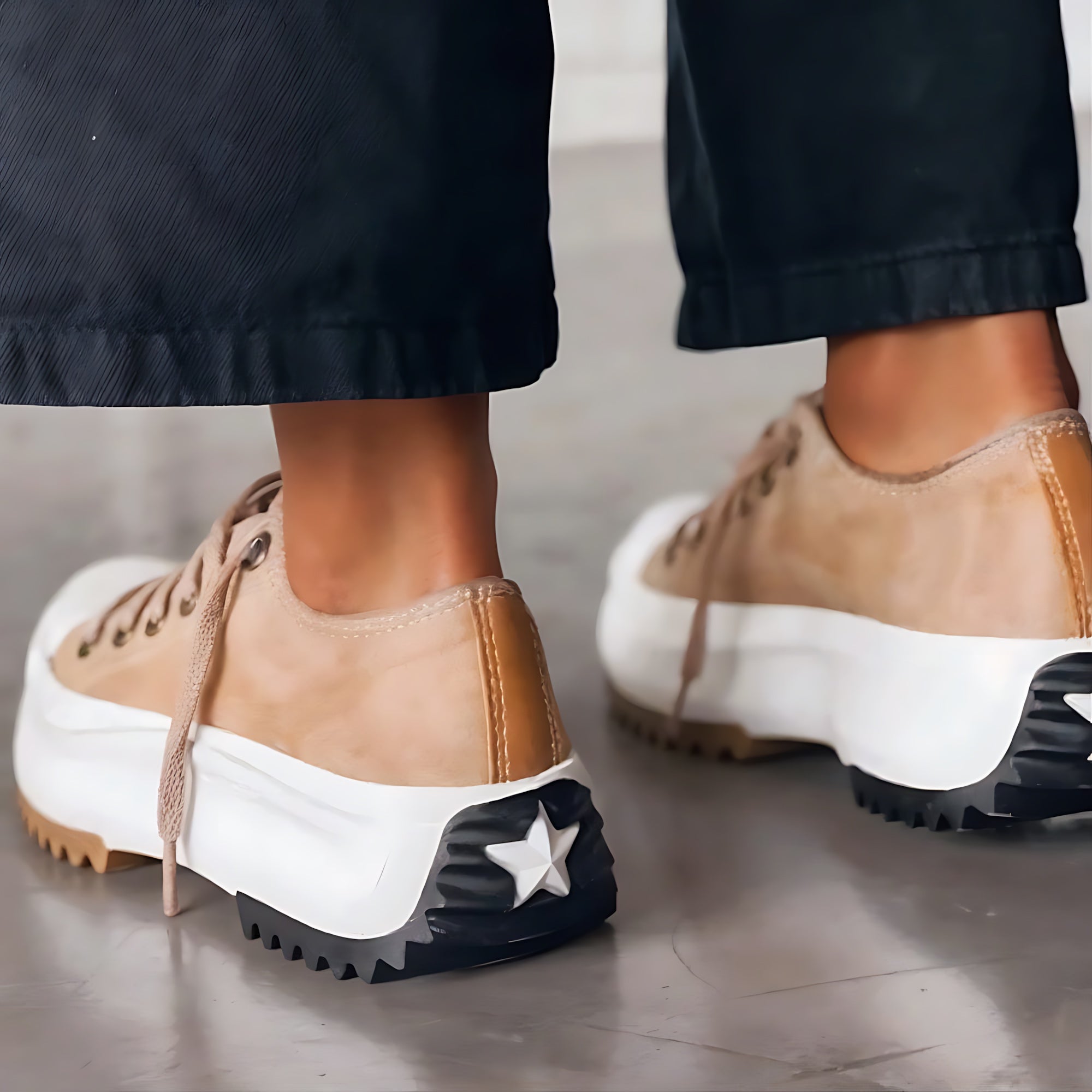 Mia – Canvas Lace Up Platform Sneakers