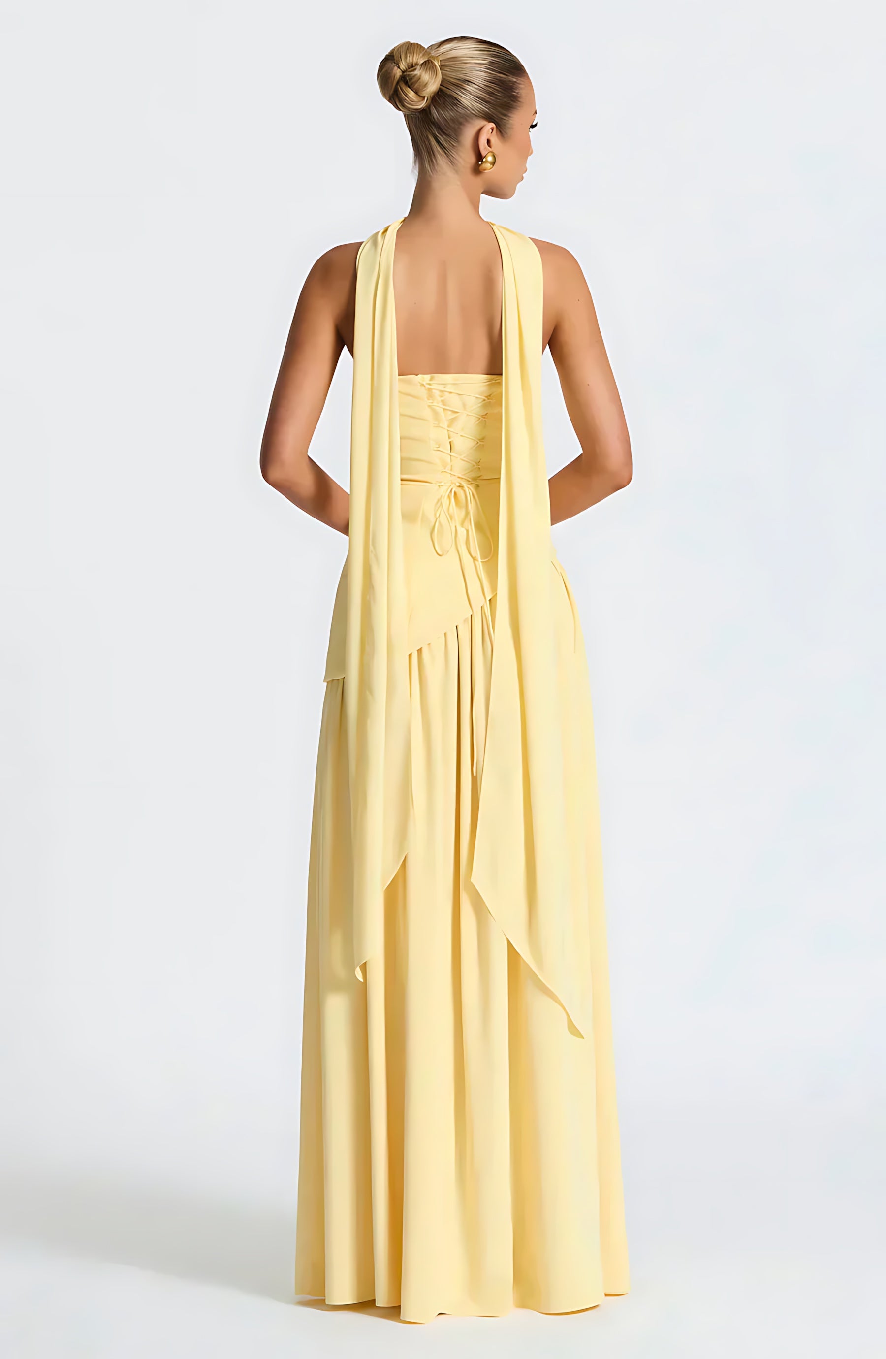 Penelope – Strapless Asymmetric Wedding Guest Maxi Dress