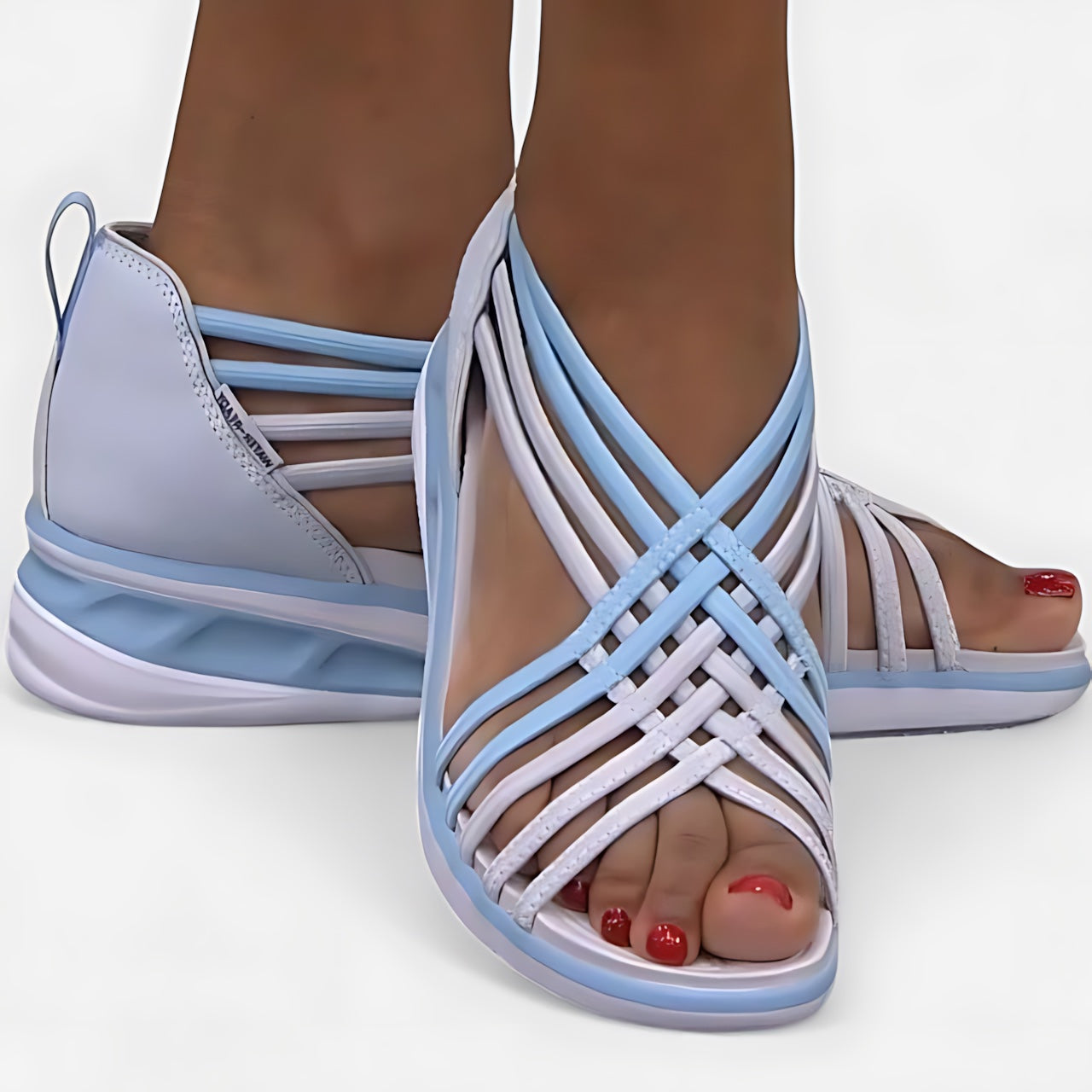 Penelope – Strappy Slingback Low Wedge Sandals