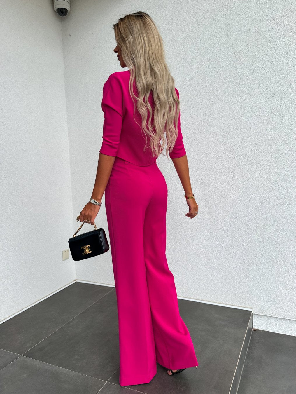 Caroline – Long Sleeve Crop Top and Flare Pants Lounge Two Piece Set