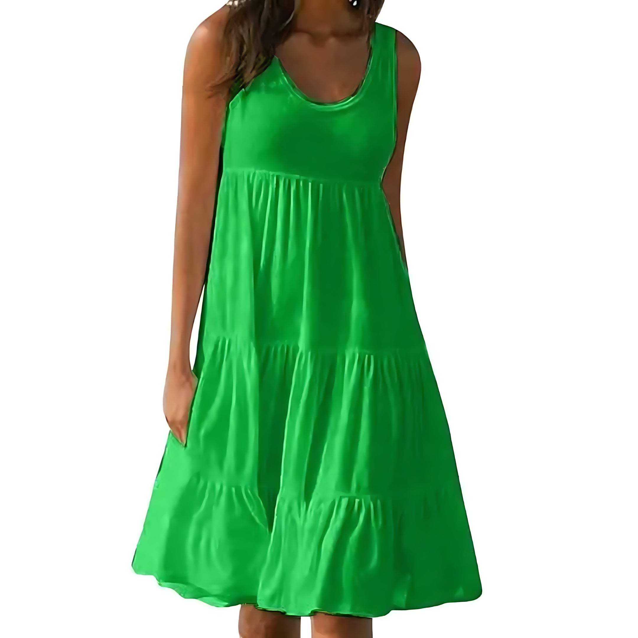 Sienna – Tiered Scoop Neck Summer Midi Dress