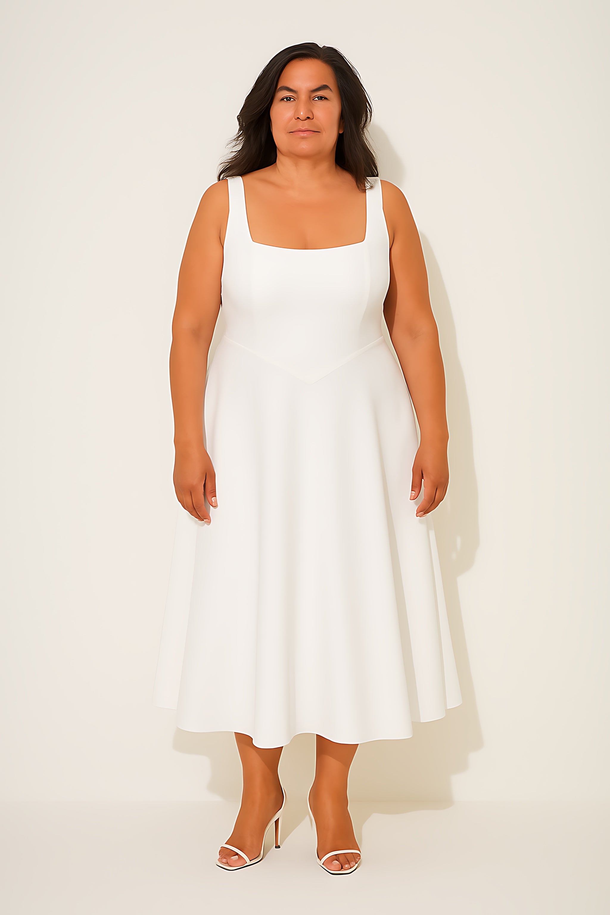 Stella – Square Neck A Line Formal Maxi Dress